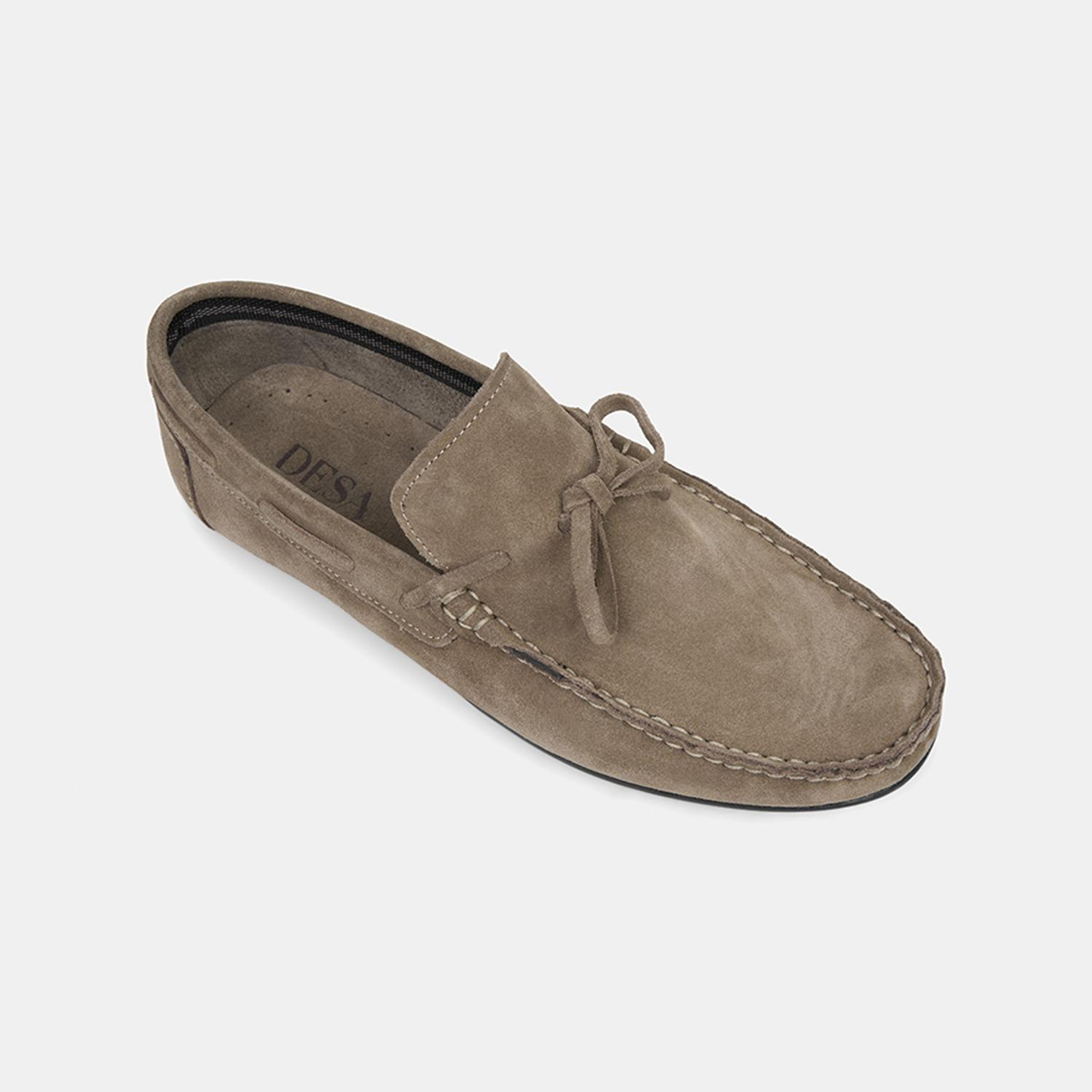 Erkek Bej Bağcık Detaylı Süet Loafer