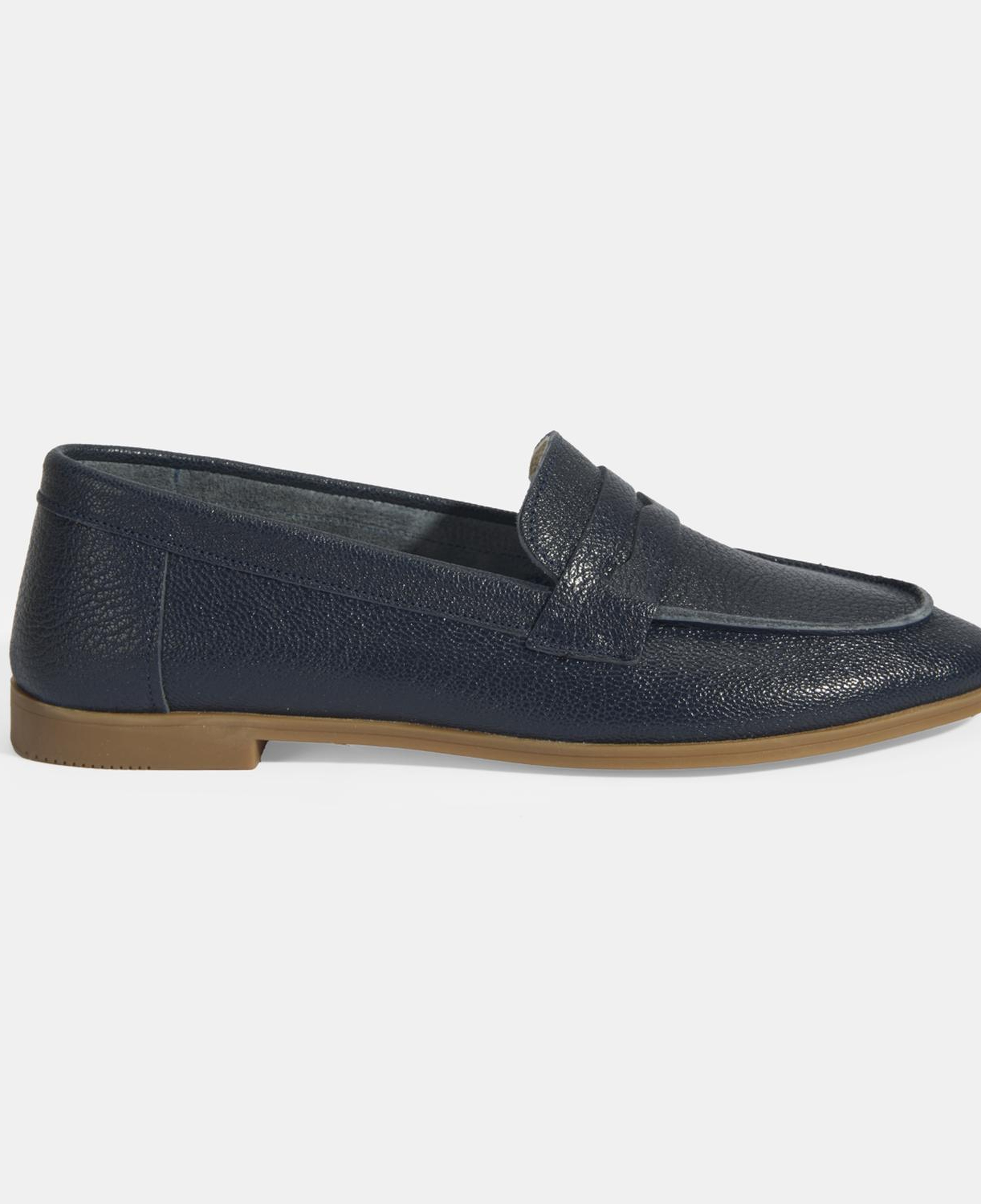 Kadın Lacivert Slip-On Deri Loafer