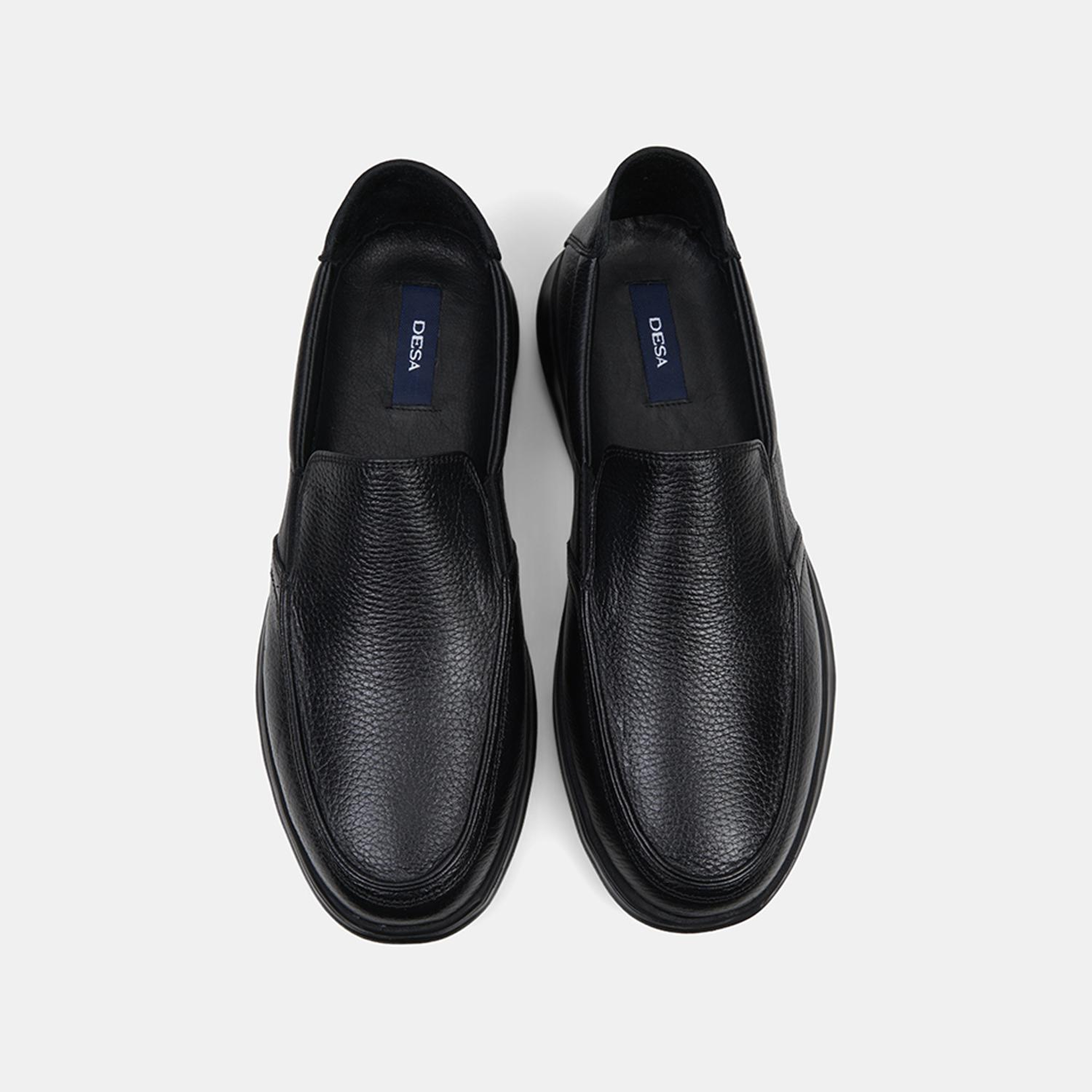 Erkek Siyah Günlük Dokulu Deri Loafer