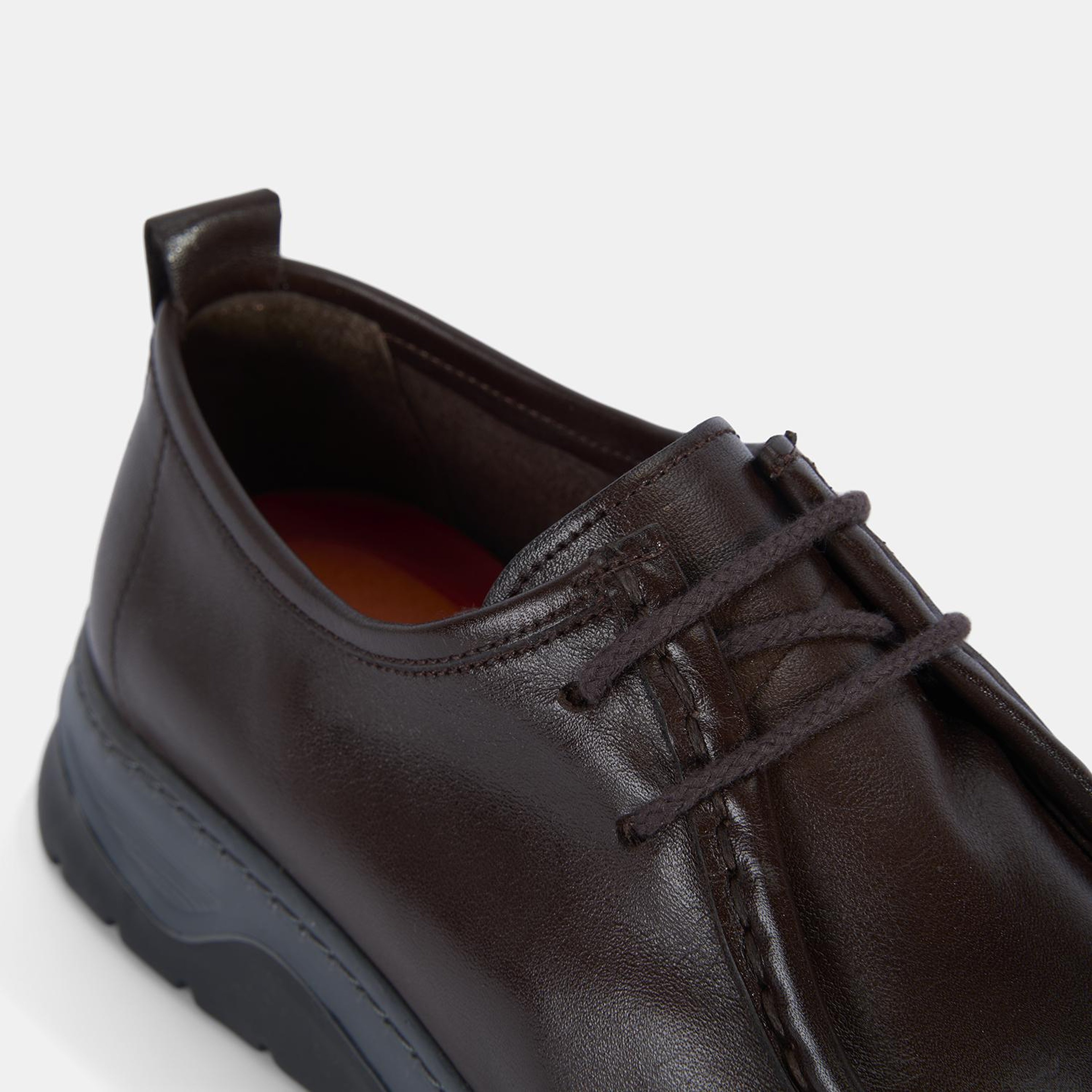 Erkek Kahve Bağcıklı Kalın Tabanlı Deri Günlük Ayakkabı