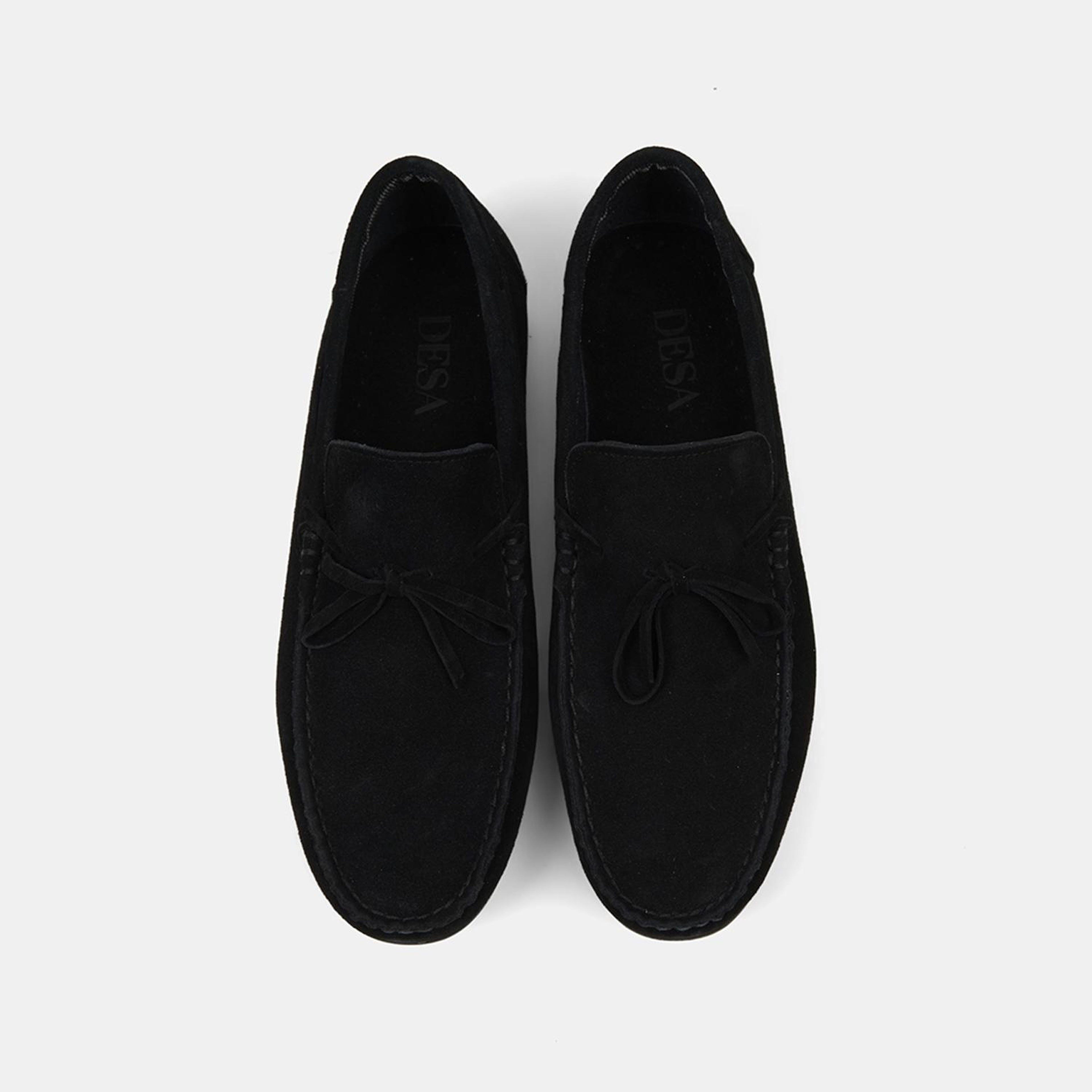 Erkek Siyah Bağcık Detaylı Süet Loafer