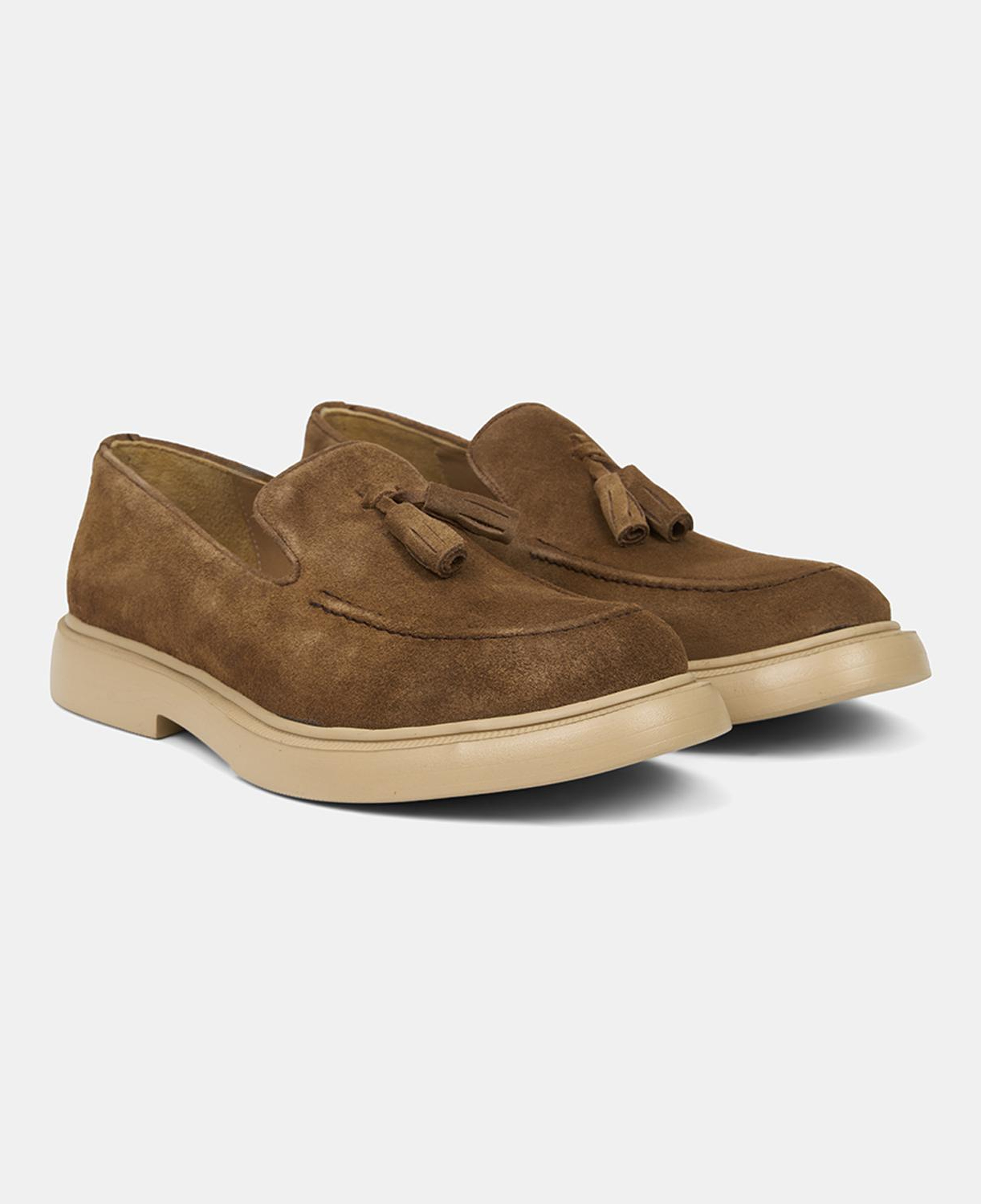 Erkek Taba Püskül Detaylı Klasik Süet Loafer