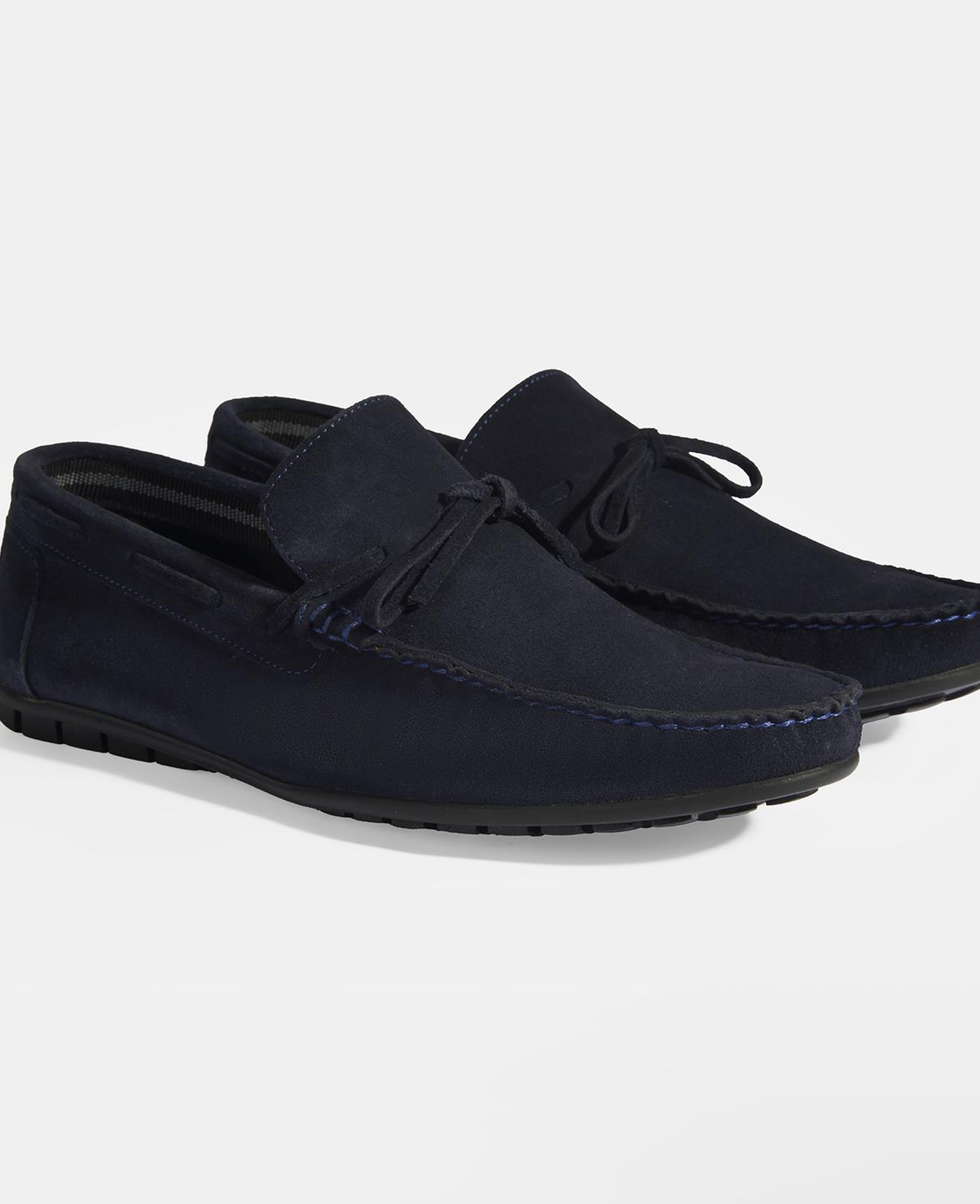 Calandra Lacivert Erkek Bağcık Detaylı Slip-On Süet Loafer