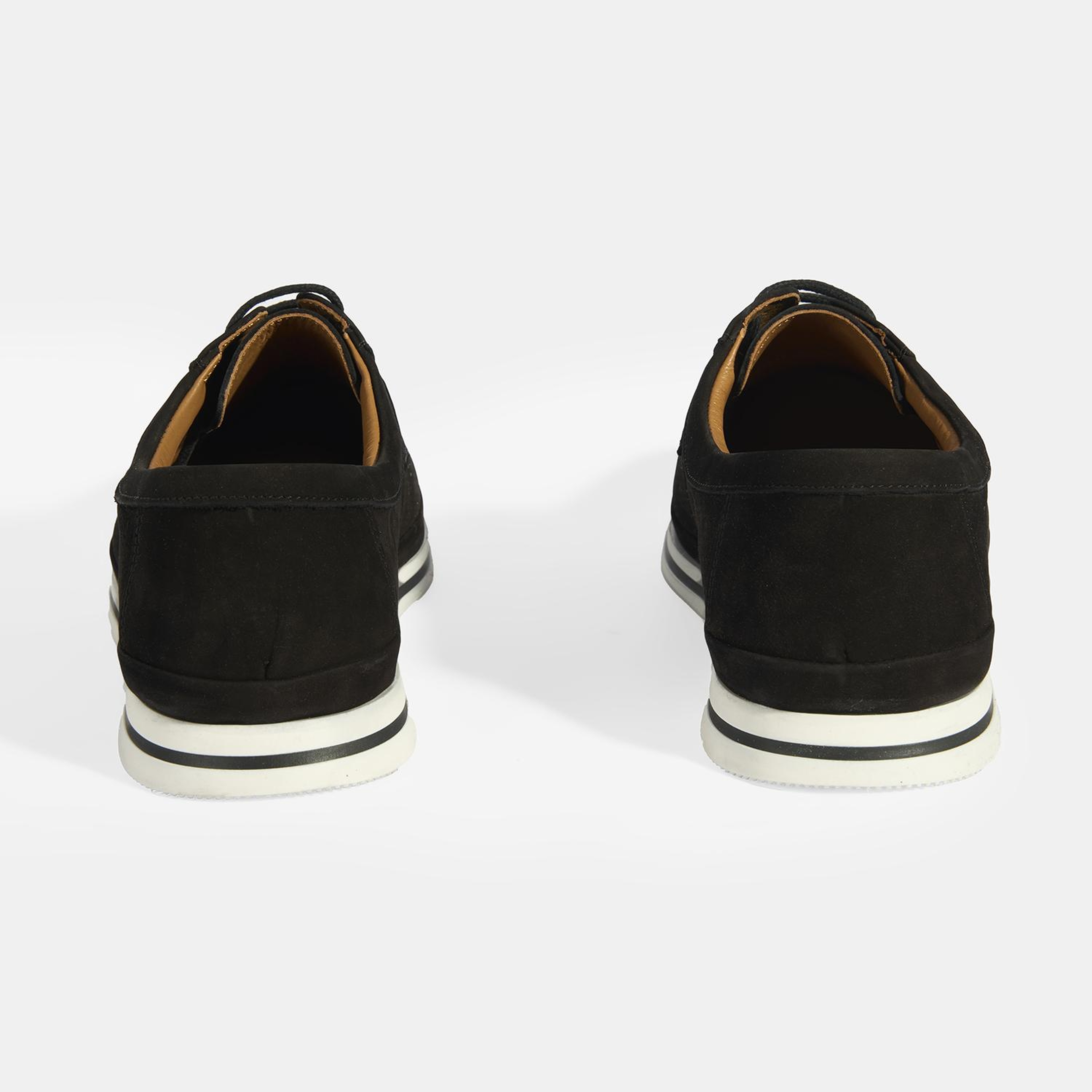 Erkek Siyah Nubuk Deri Bağcıklı Günlük Ayakkabı