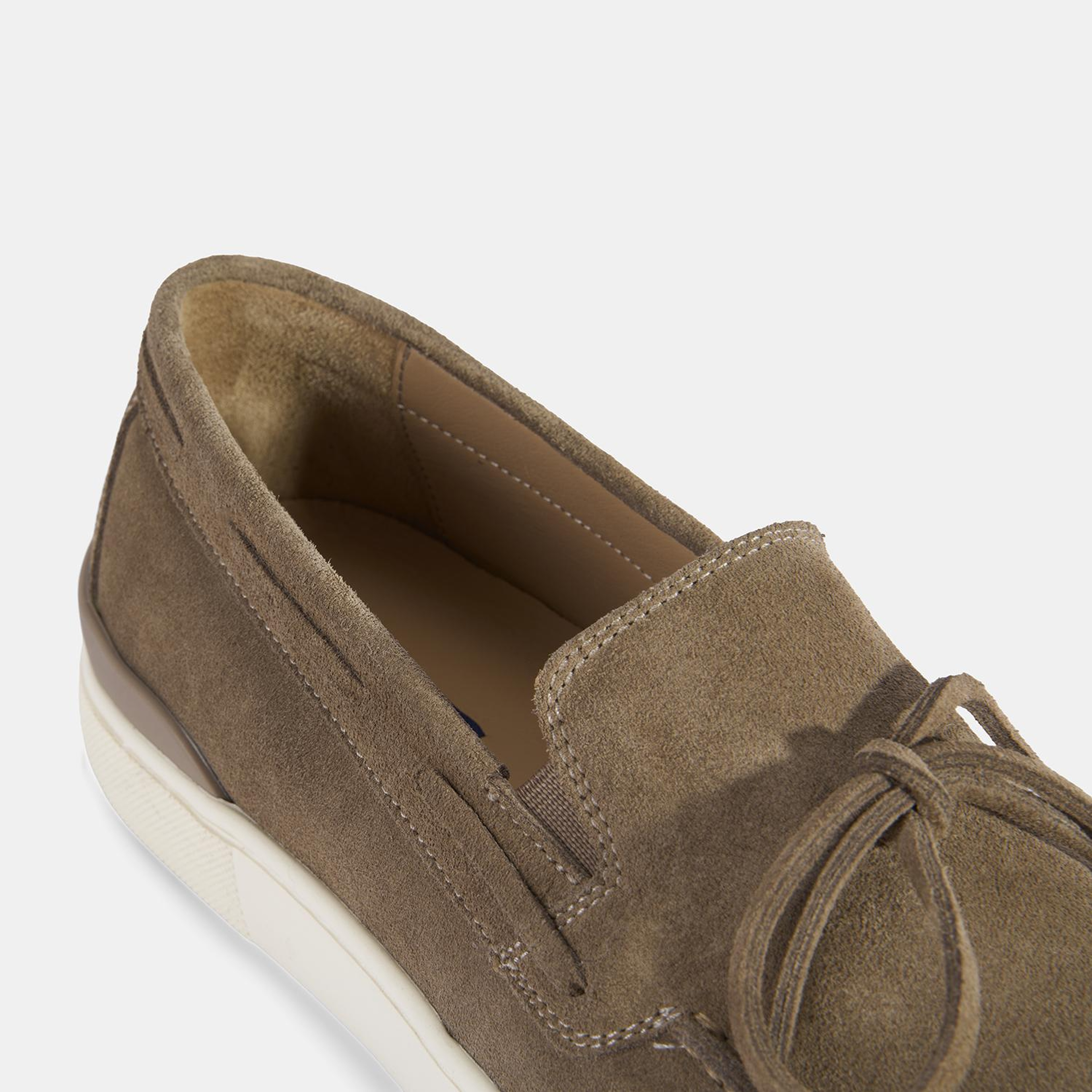 Erkek Bej Bağcık Detaylı Süet Deri Loafer