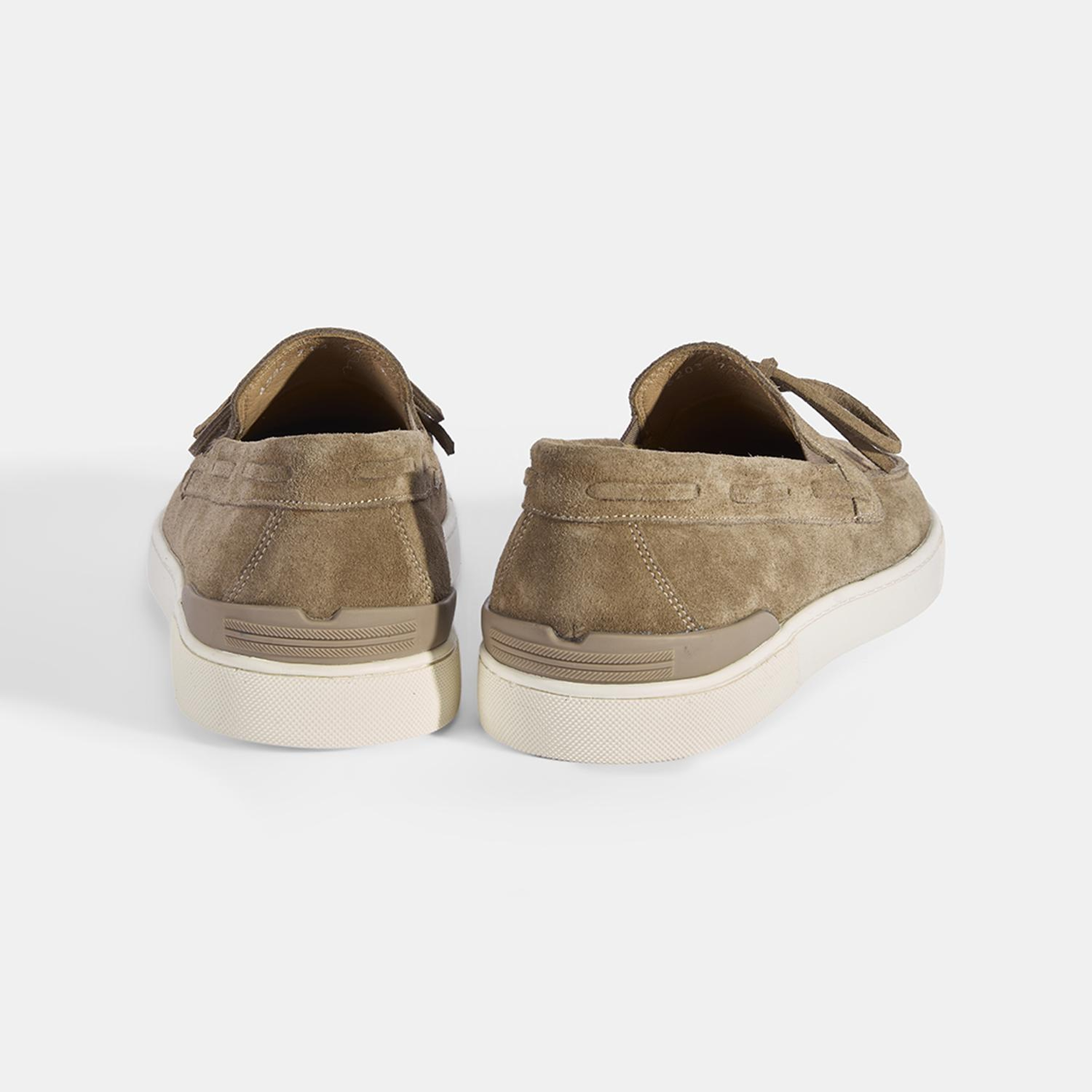 Erkek Bej Bağcık Detaylı Süet Deri Loafer