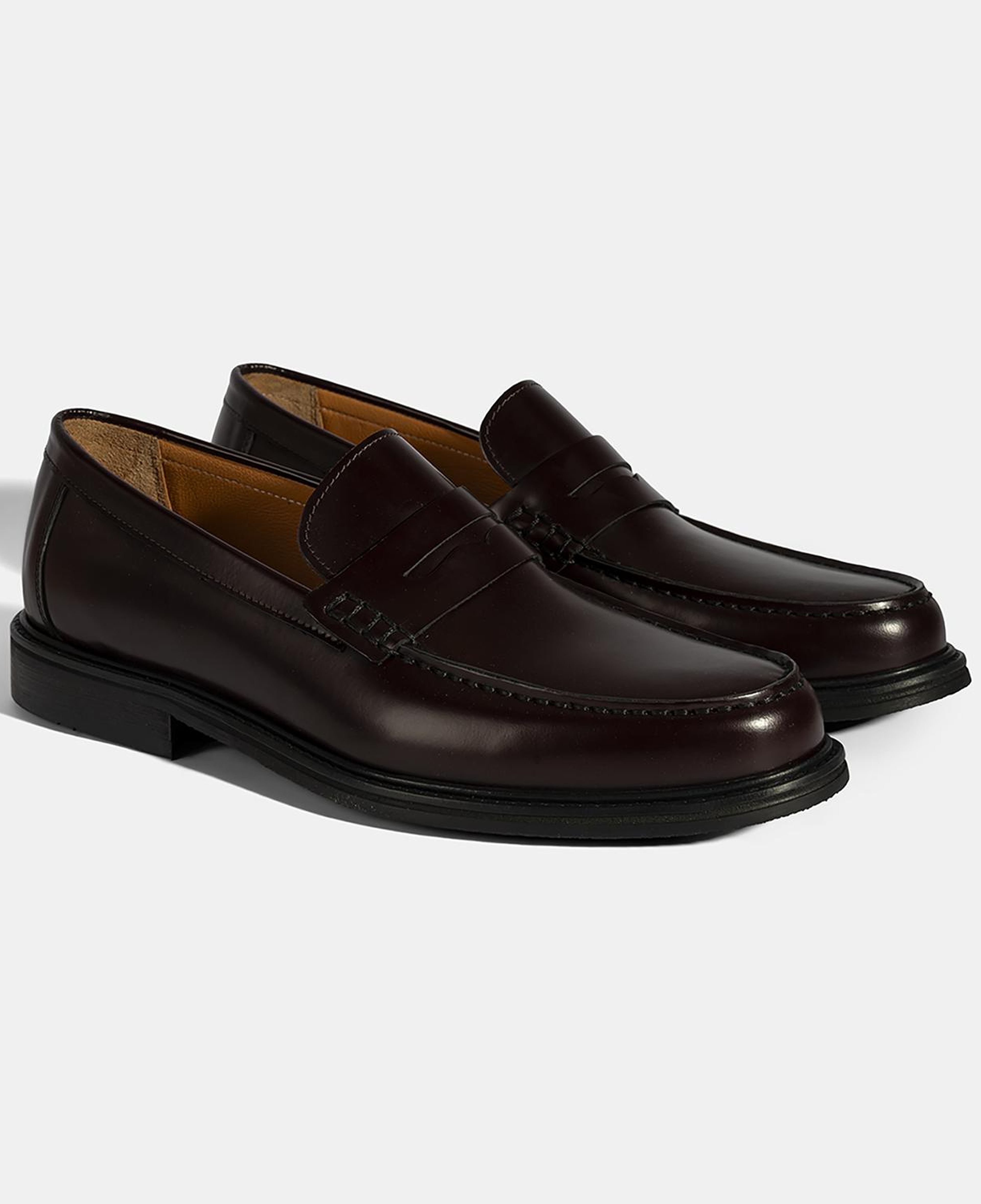 Erkek Bordo Deri Loafer