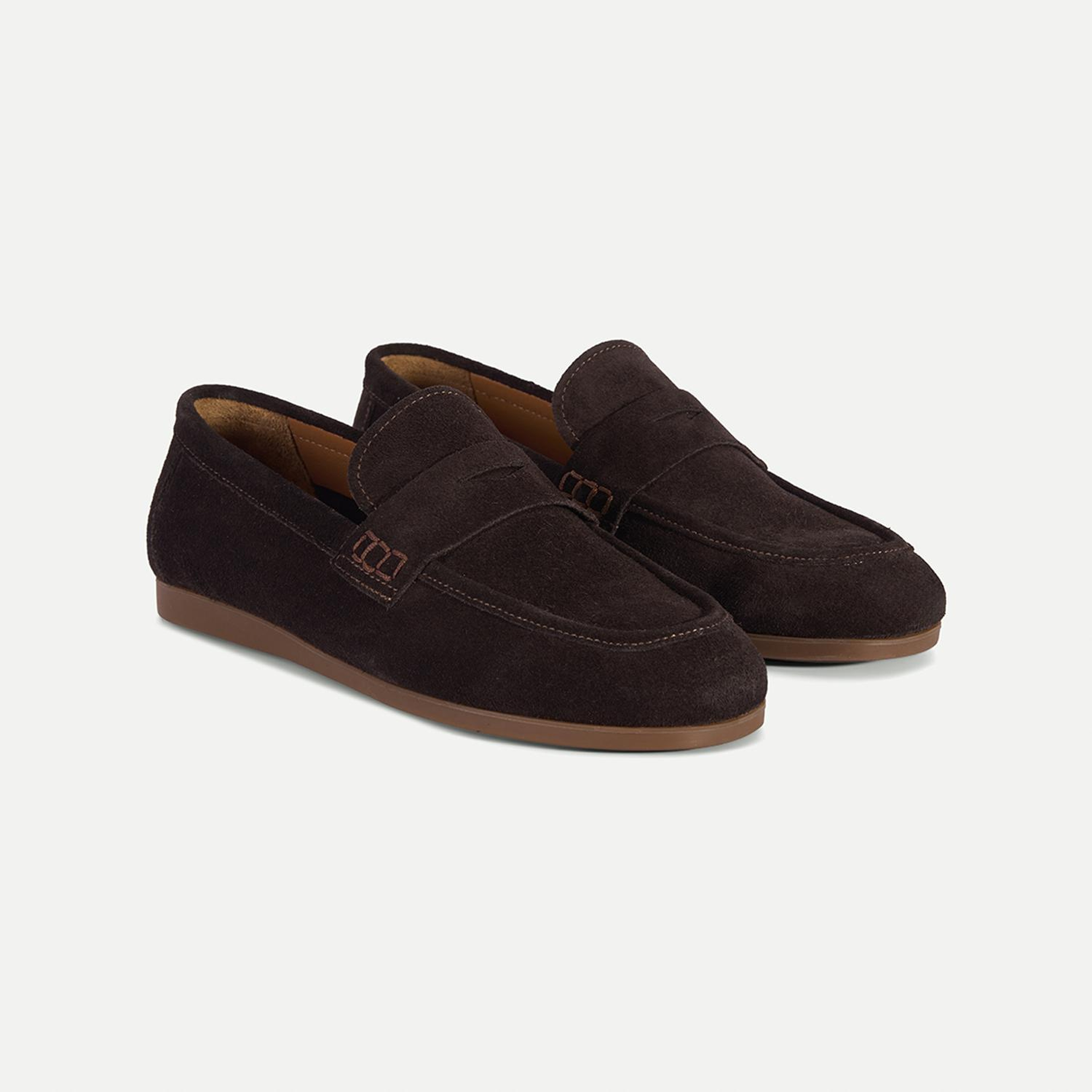 Erkek Kahve Klasik Süet Deri Loafer