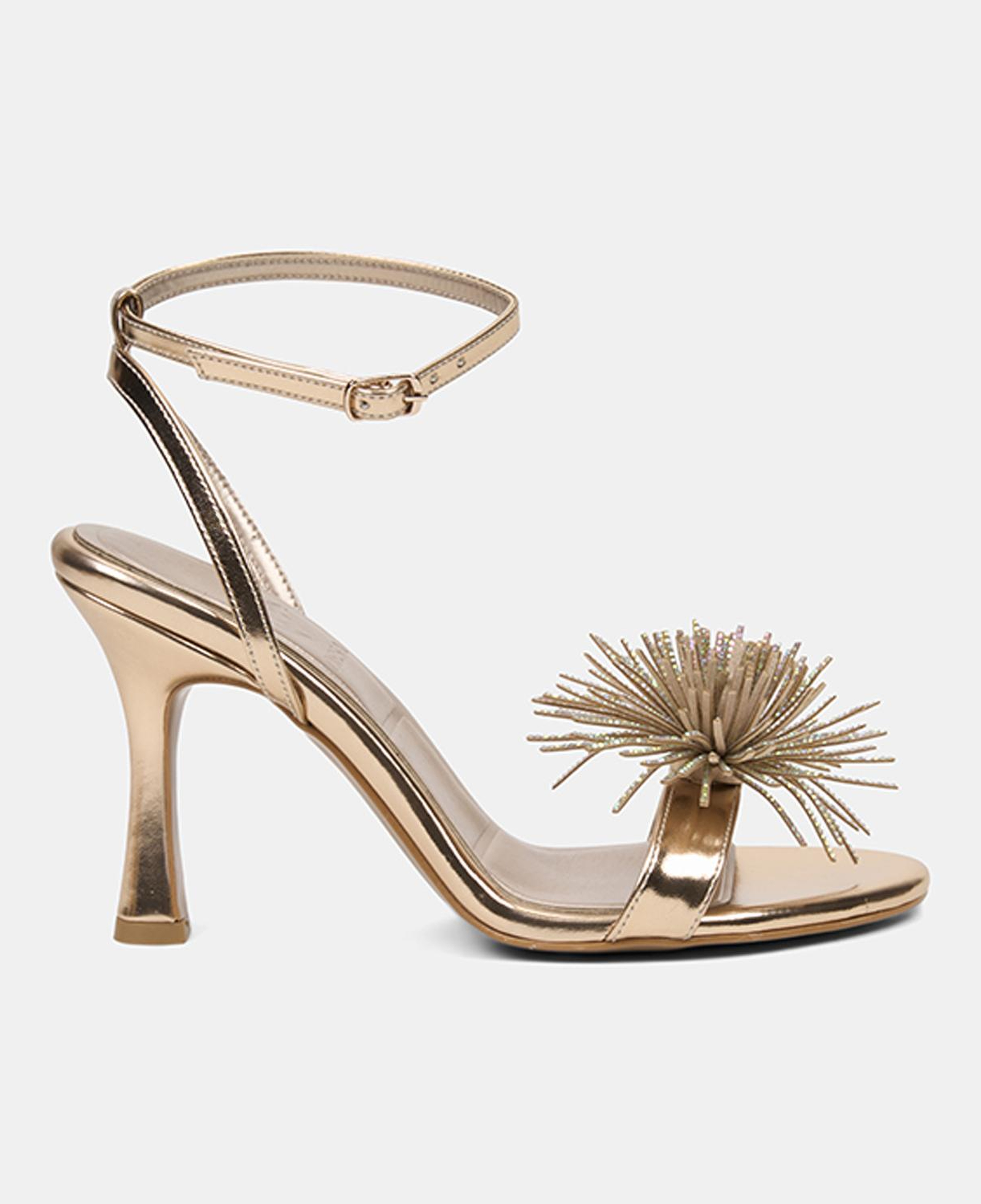 Kadın Rose Taşlı Ayarlanabilir Tokalı İnce Topuklu Abiye Sandalet