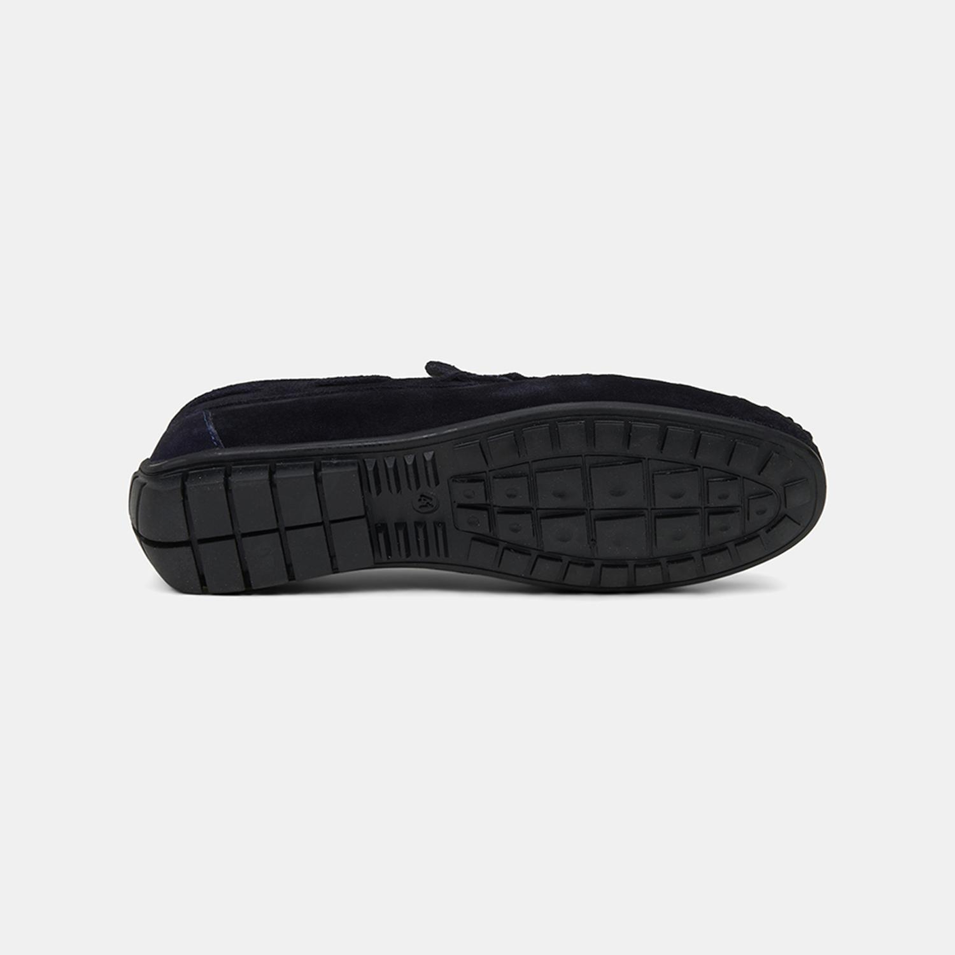 Erkek Lacivert Bağcık Detaylı Süet Loafer