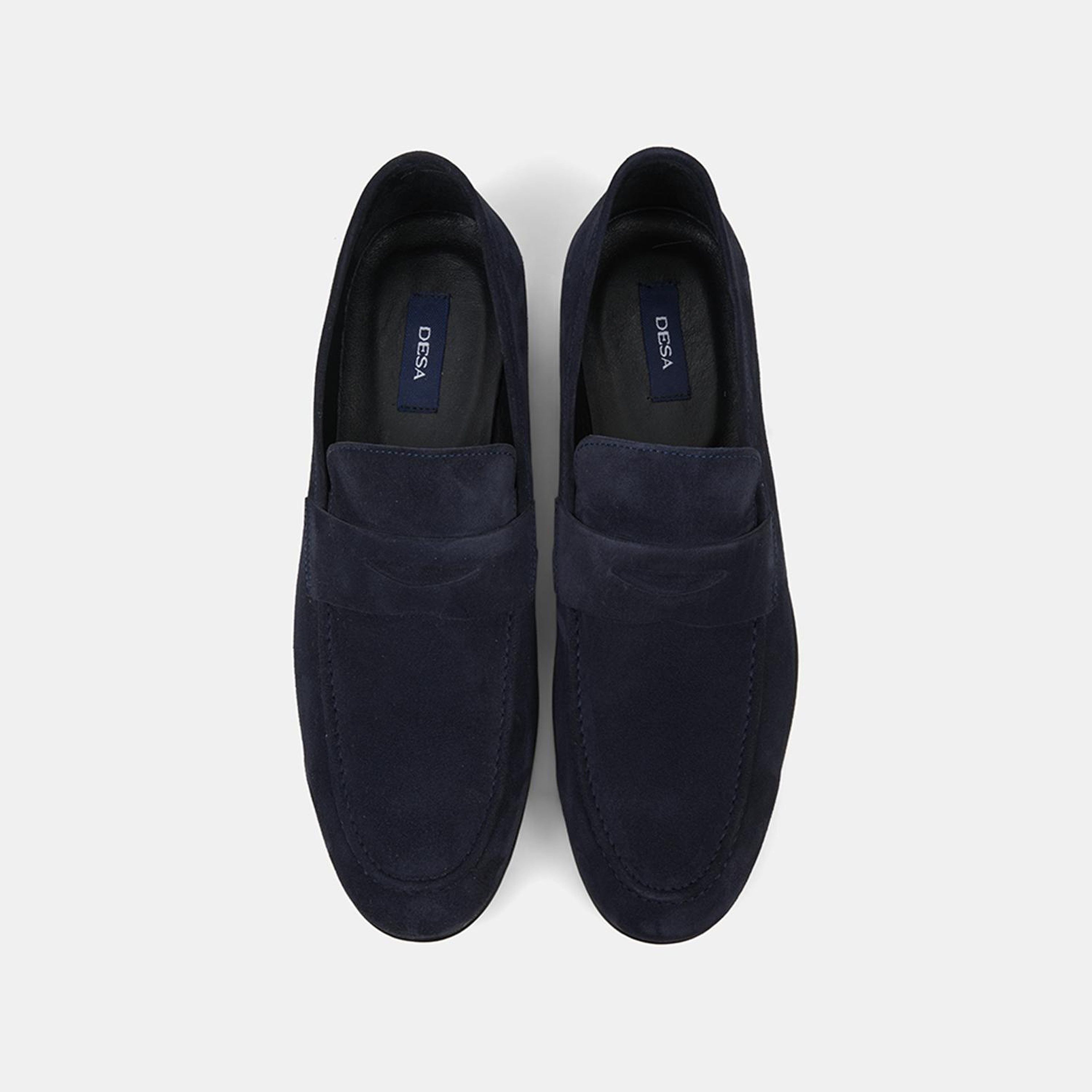 Erkek Lacivert Klasik Süet Loafer