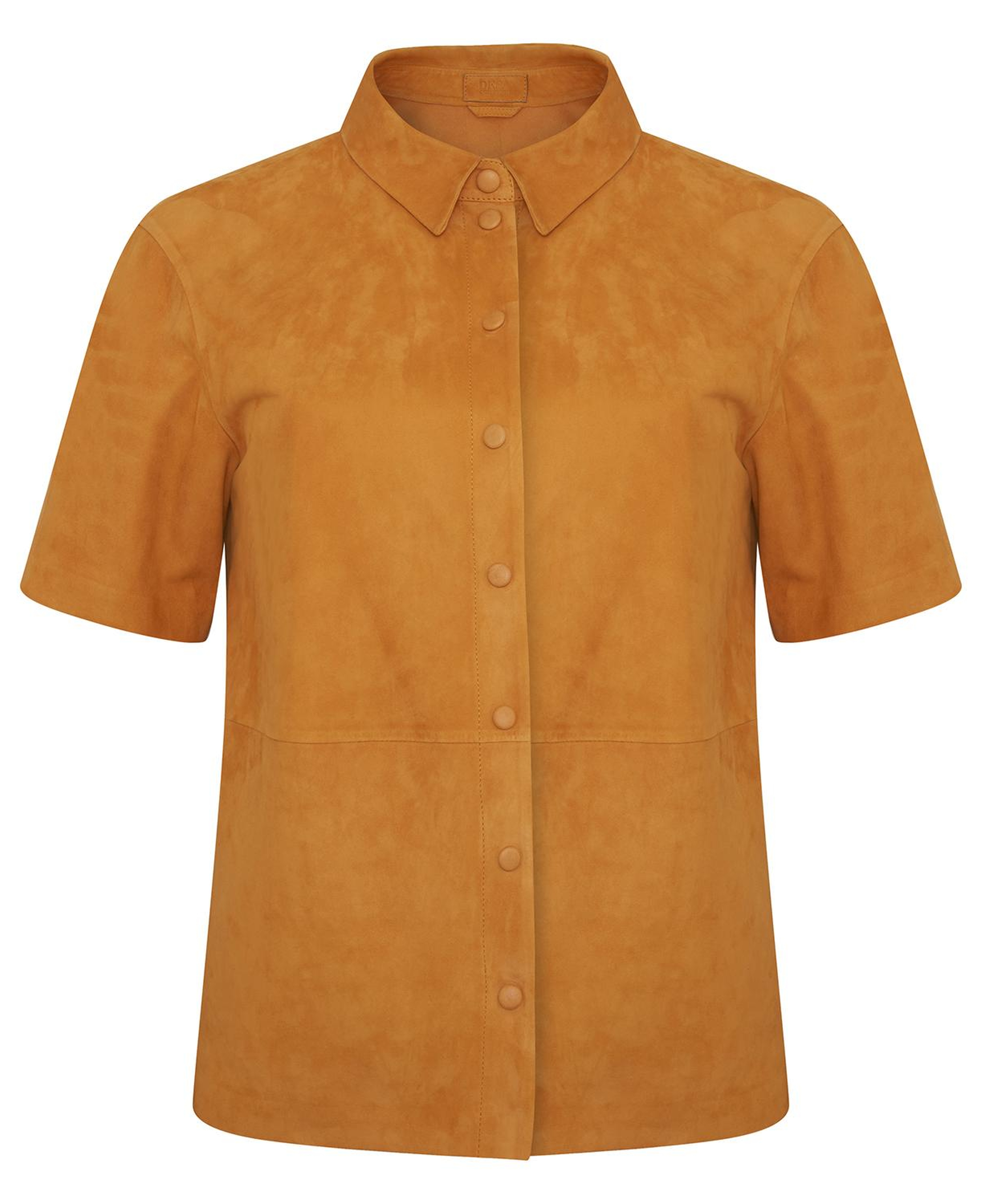 Jemma Turuncu Kadın Kısa Kollu Süet Deri Gömlek