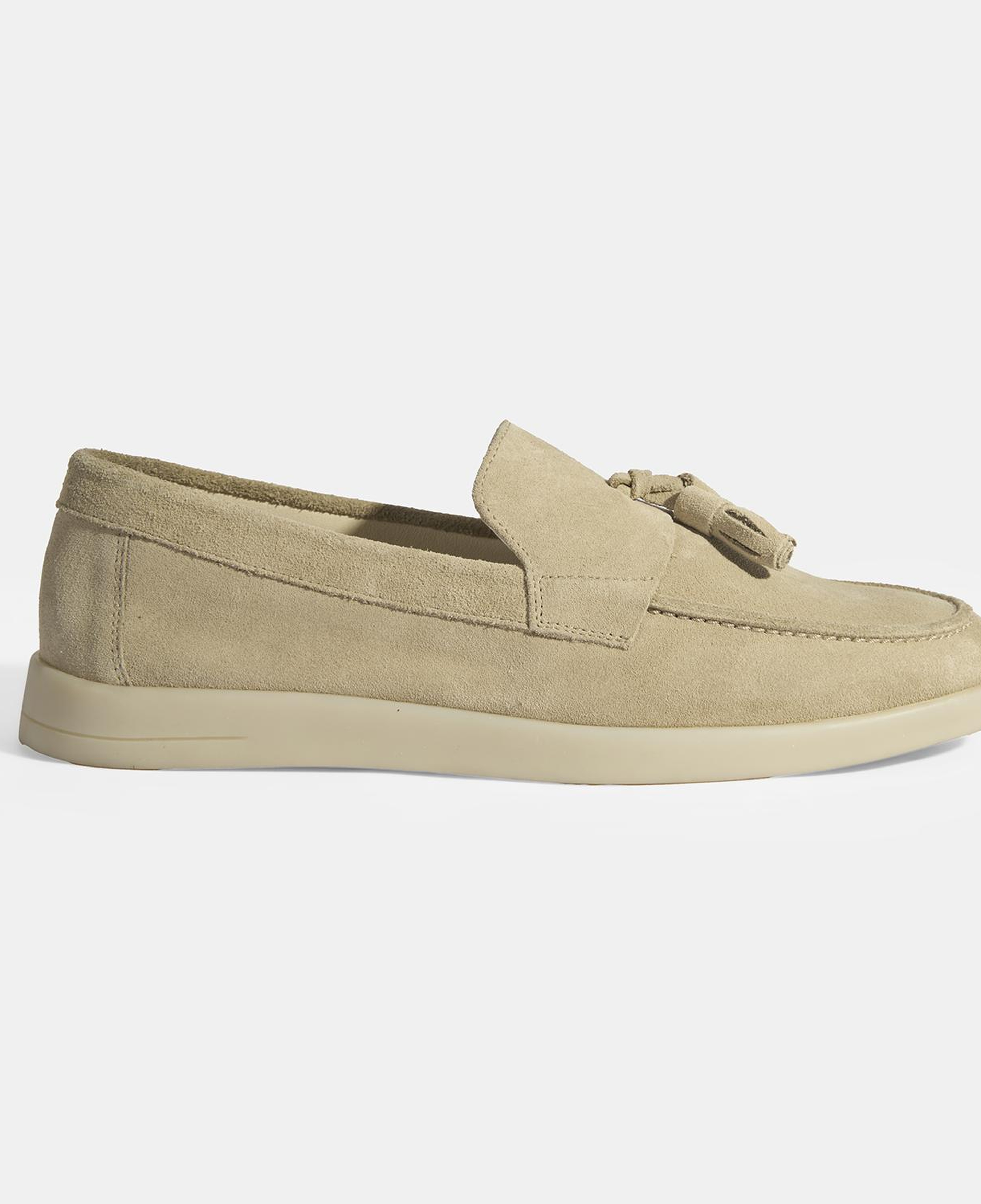 Bej Erkek Süet Püsküllü Loafer