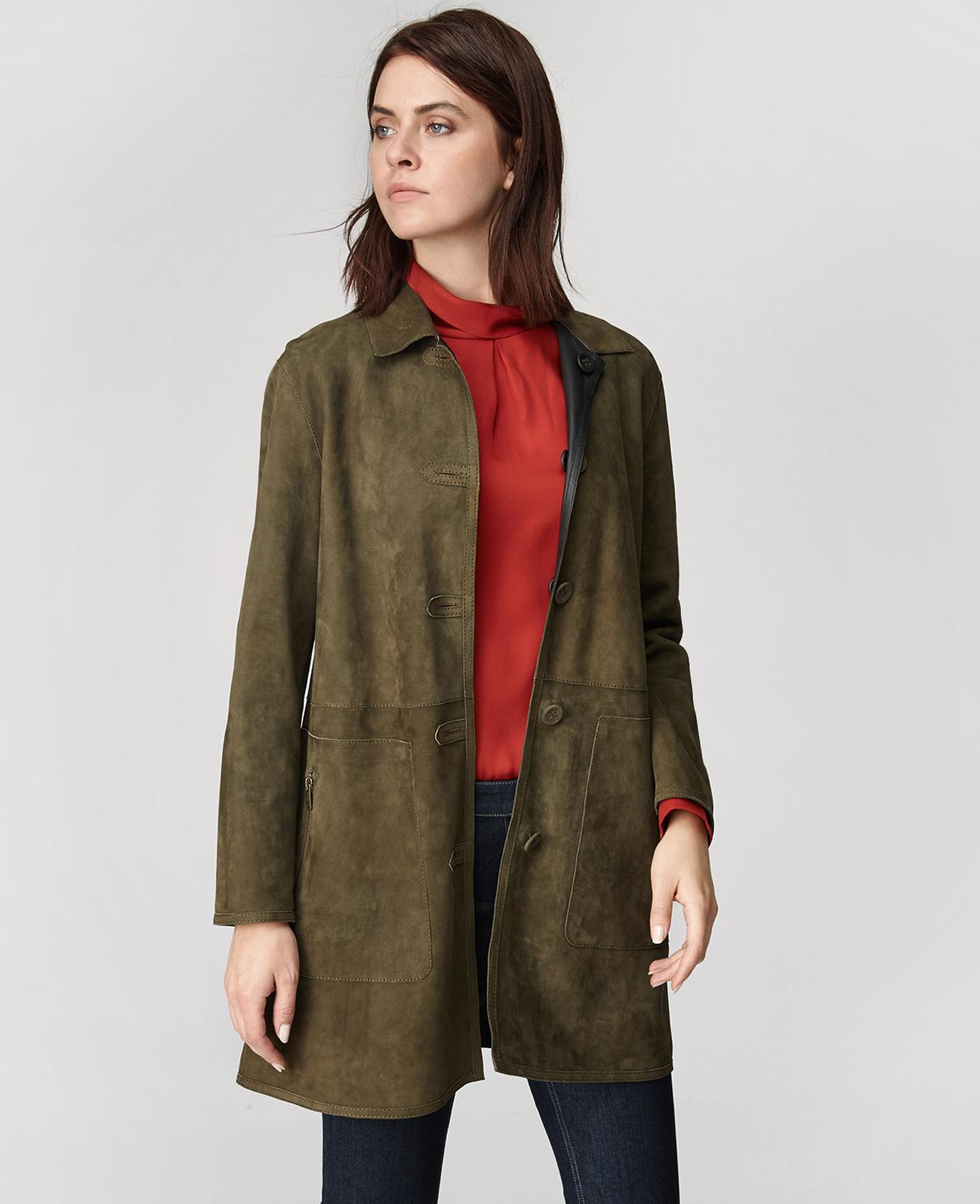 Simonetta Kadın Çift Taraflı Deri Pardösü