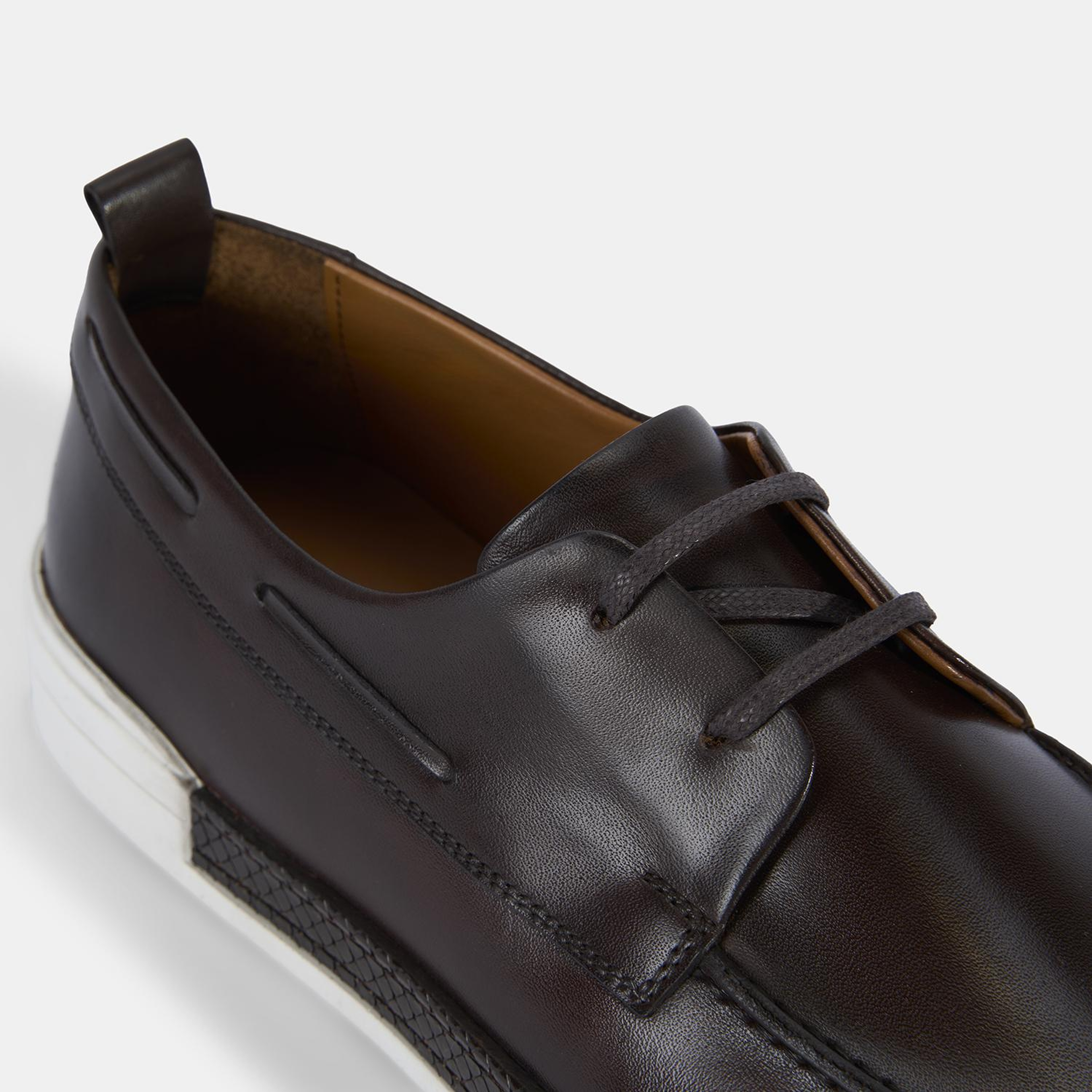 Erkek Kahve Bağcıklı Deri Günlük Ayakkabı