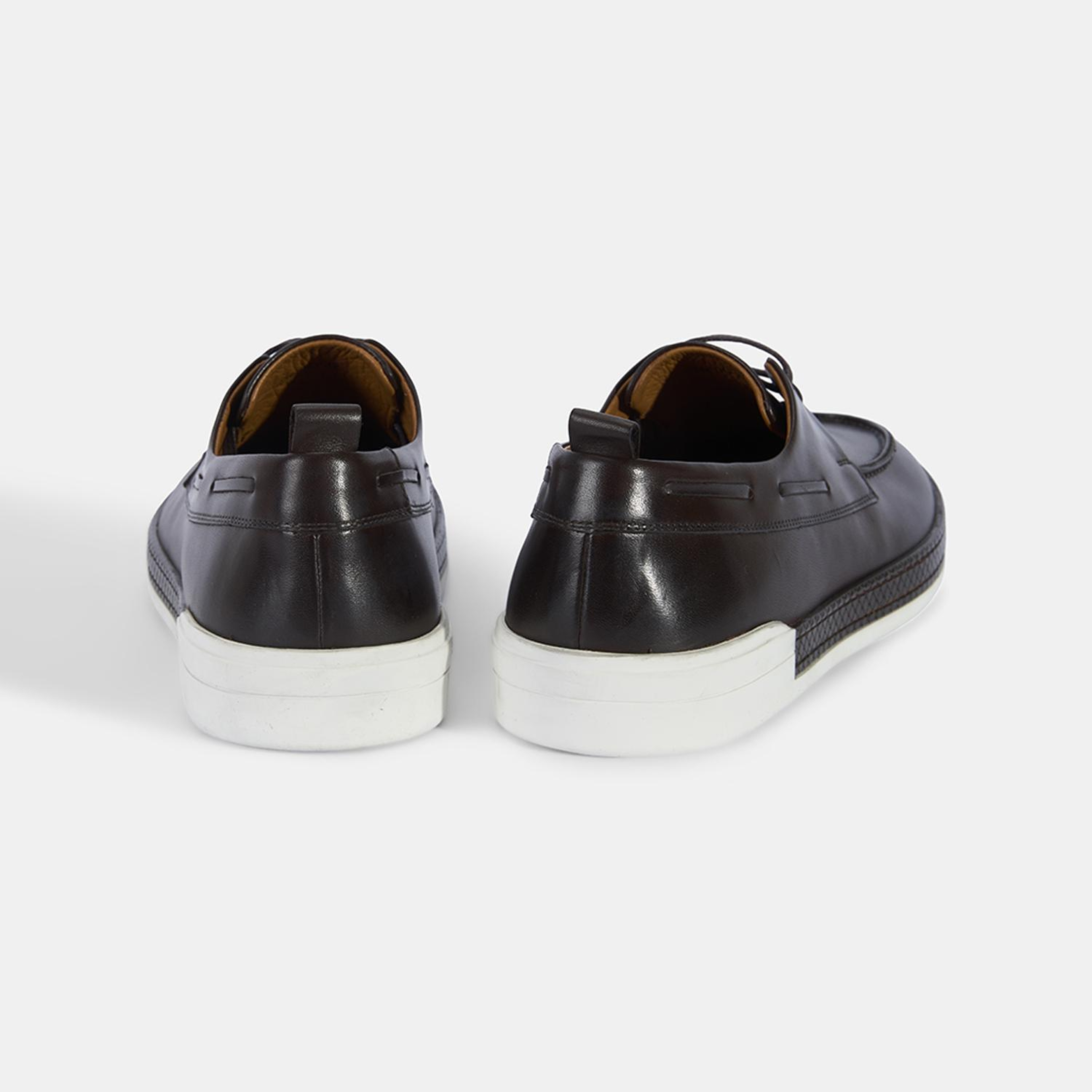 Erkek Kahve Bağcıklı Deri Günlük Ayakkabı