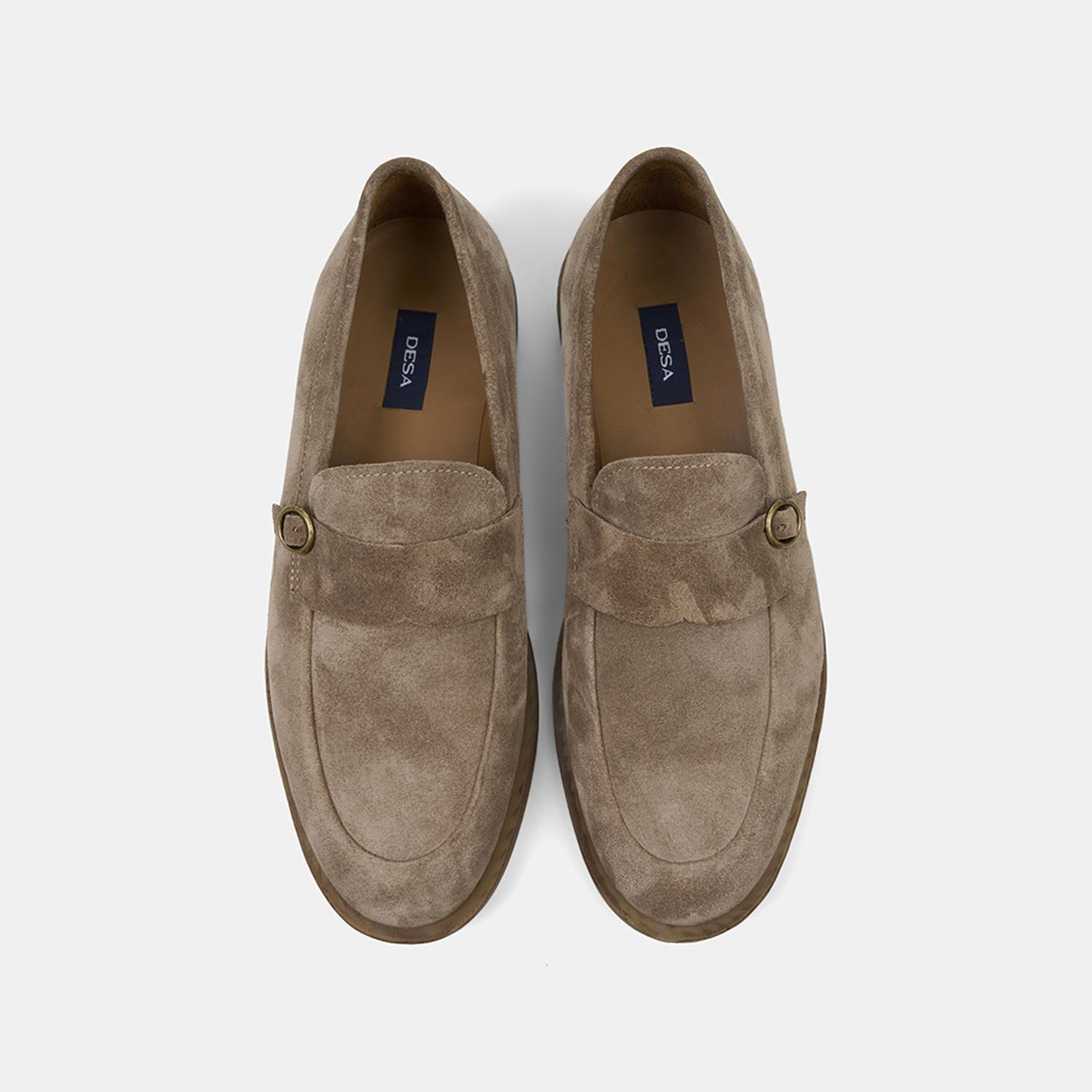 Erkek Vizon Metal Detaylı Süet Loafer