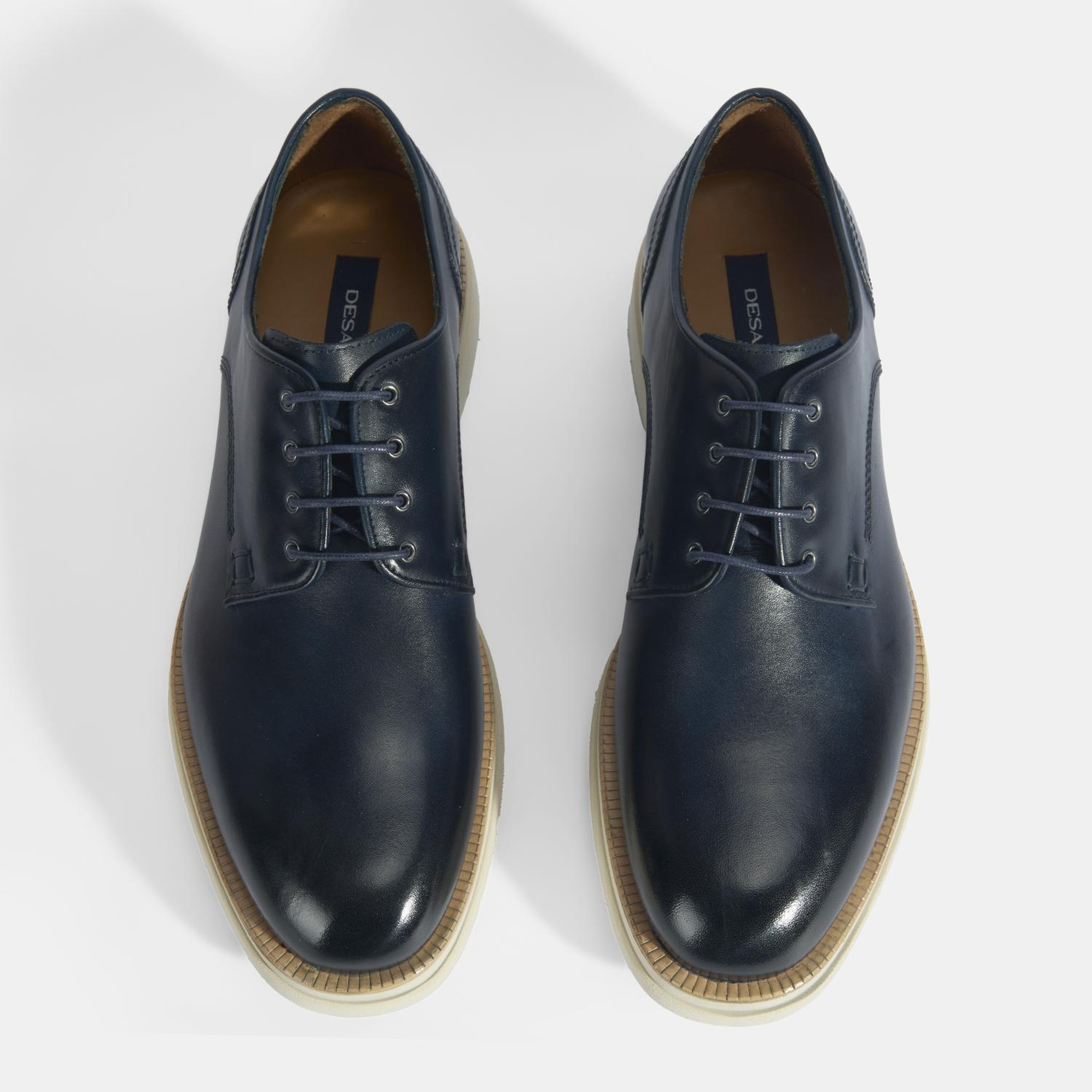 Erkek Lacivert Bağcıklı Deri Günlük Ayakkabı