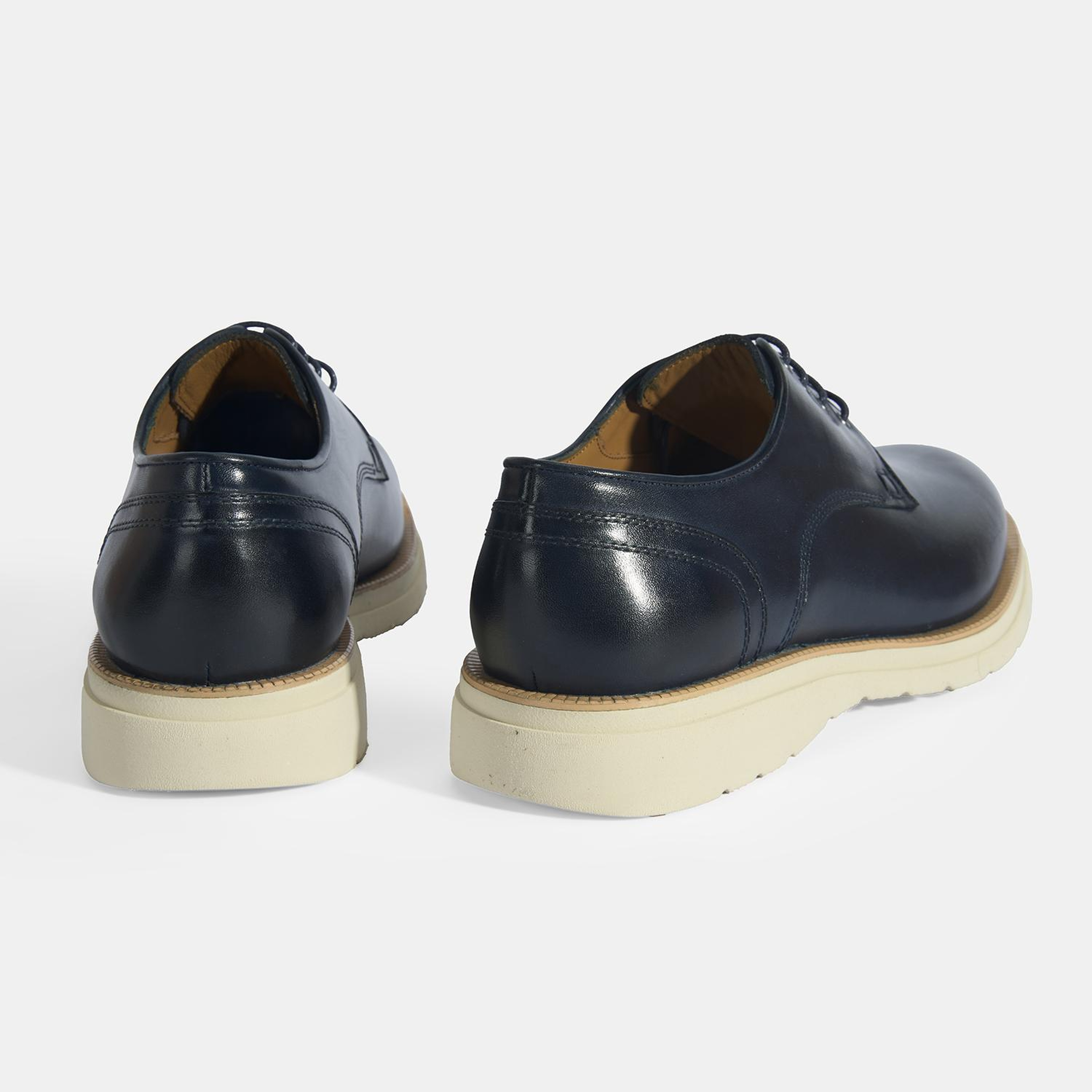 Erkek Lacivert Bağcıklı Deri Günlük Ayakkabı