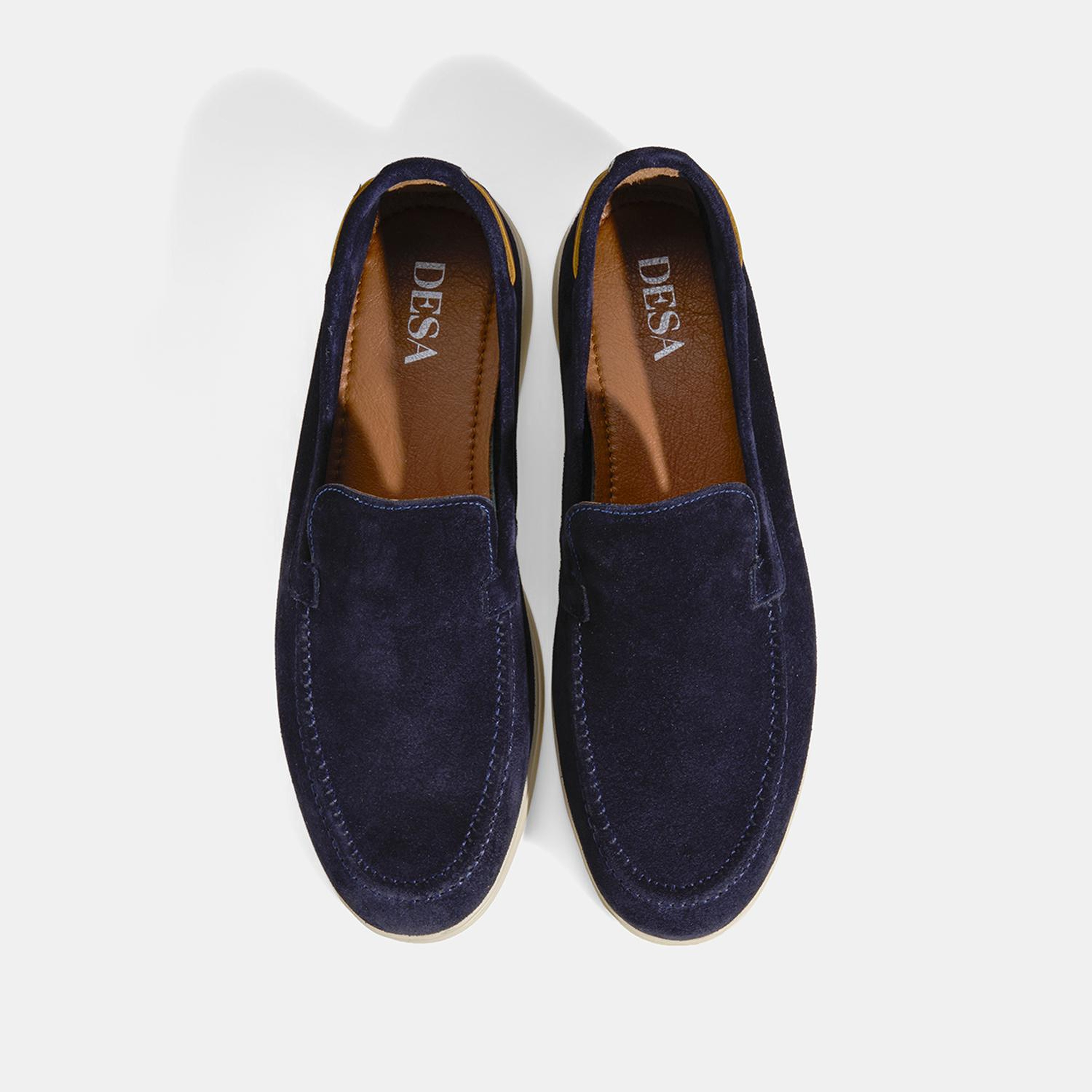 Erkek Lacivert Süet Deri Loafer