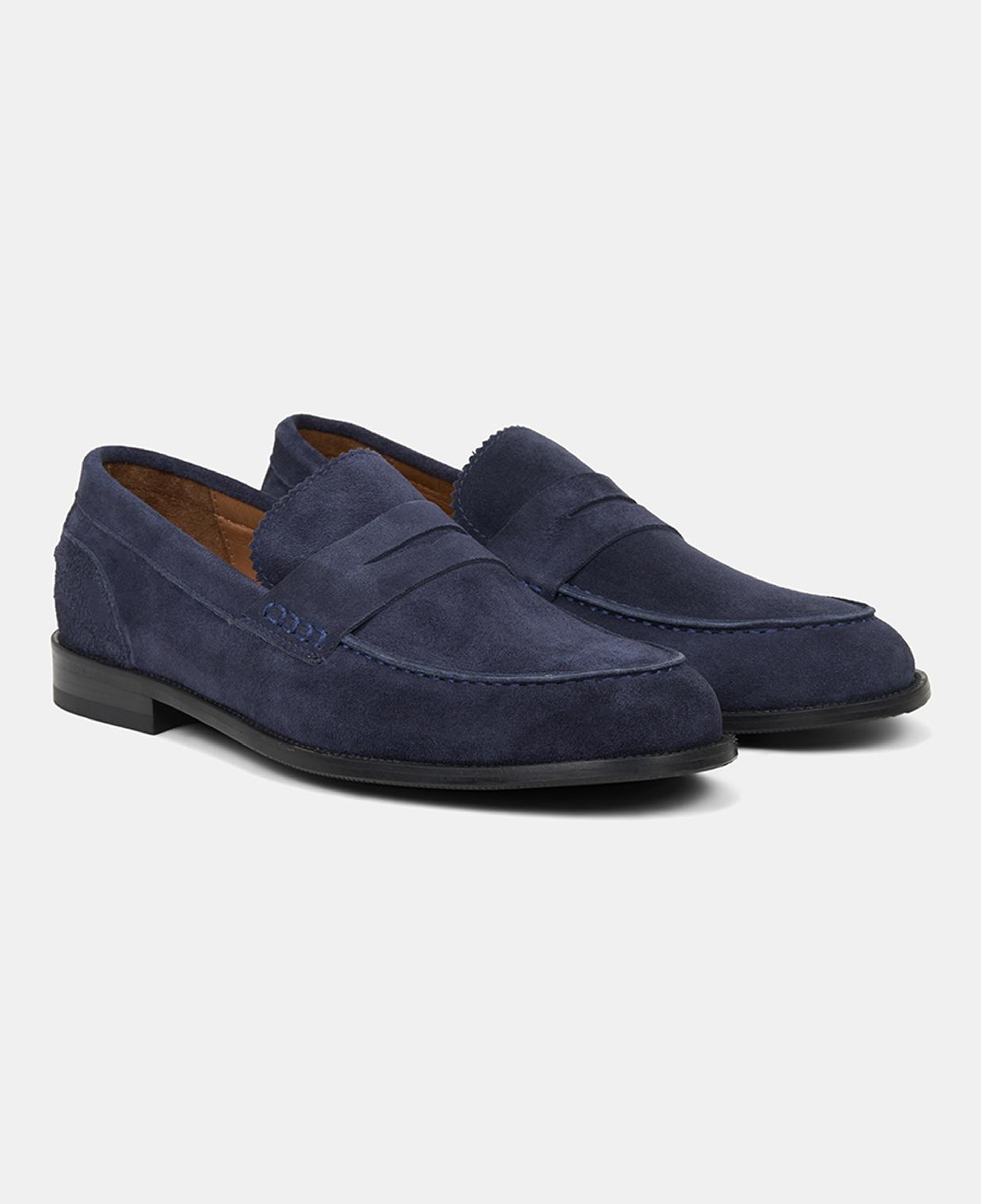 Erkek Lacivert Klasik Süet Deri Loafer