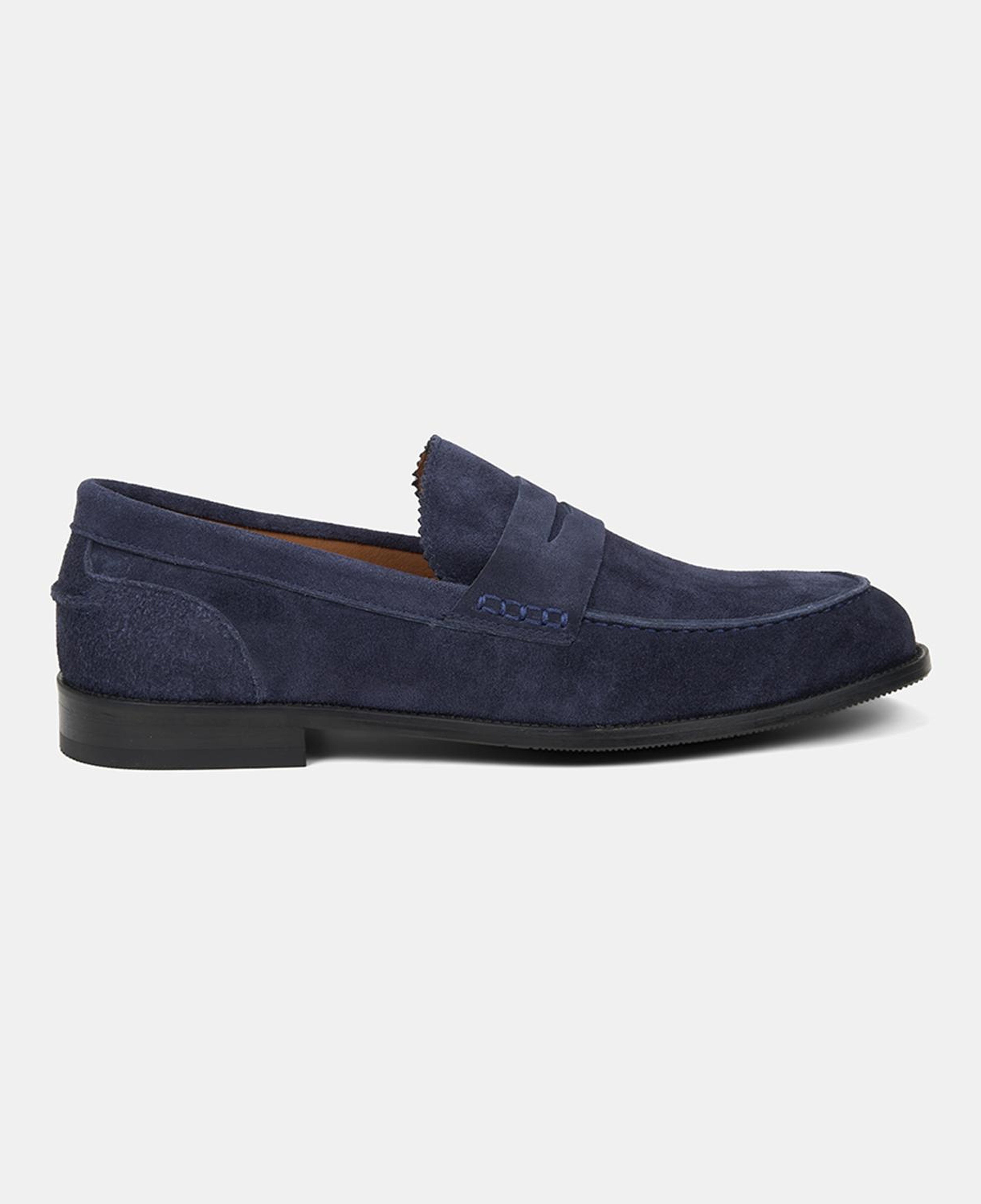 Erkek Lacivert Klasik Süet Deri Loafer