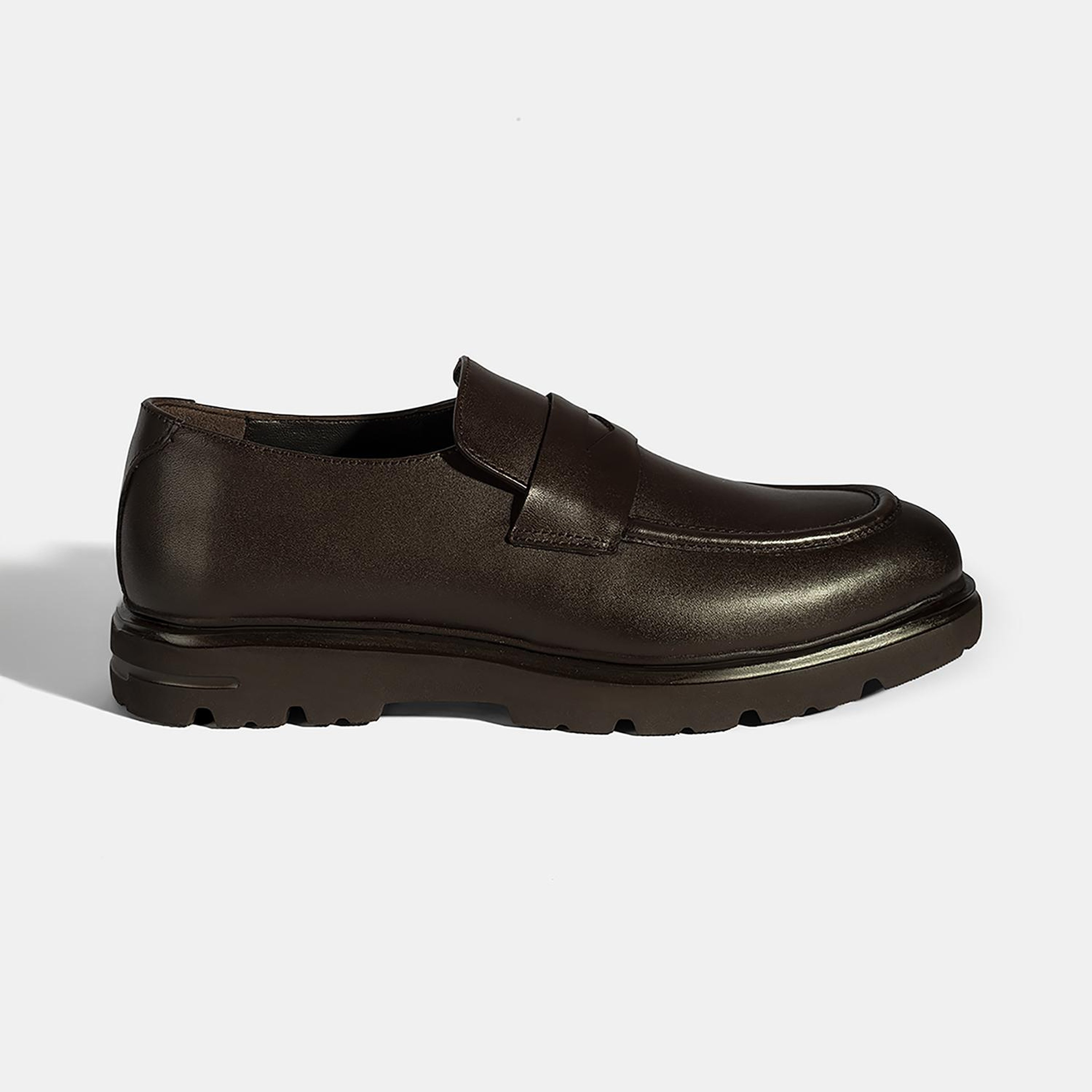 Erkek Kahve Deri Loafer