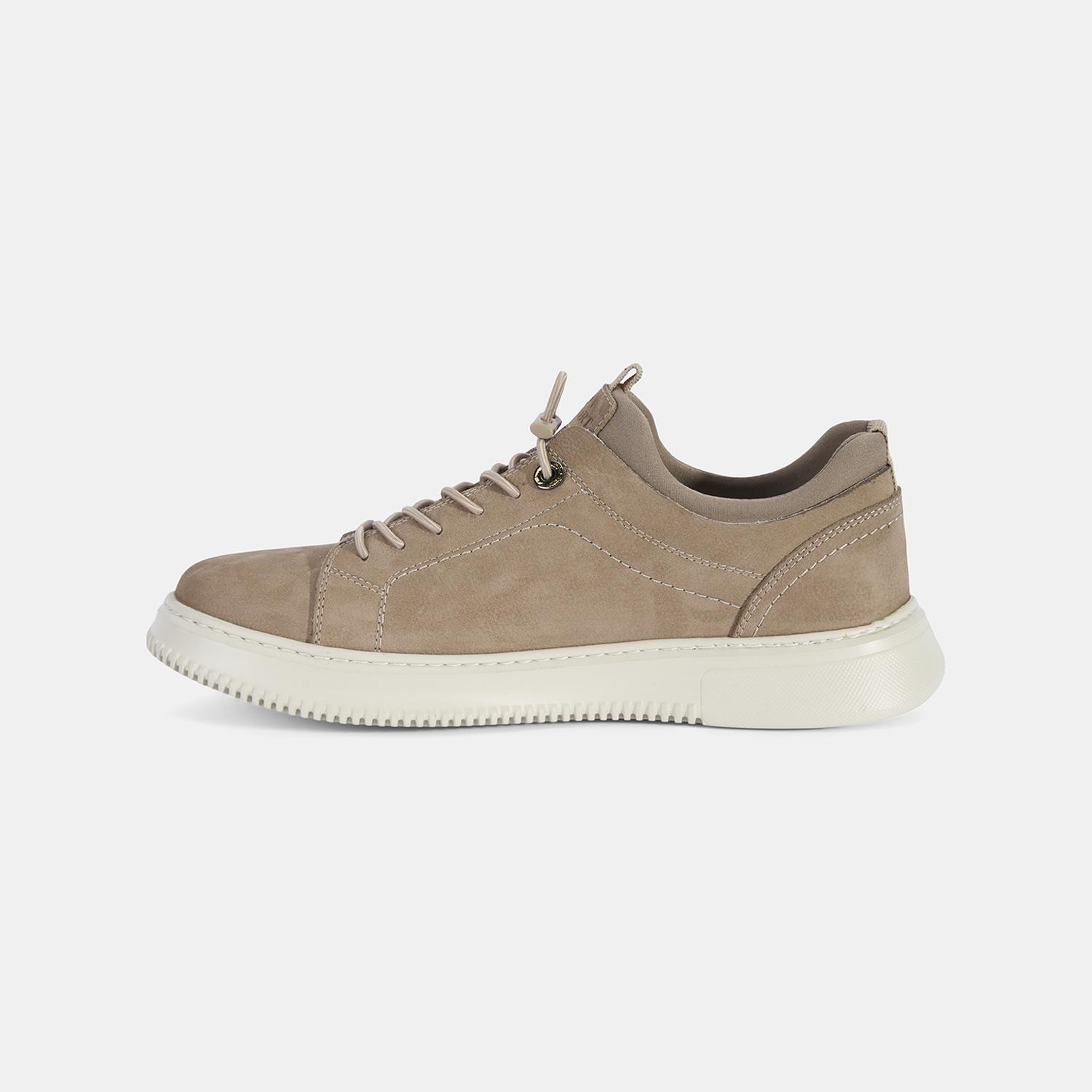 Erkek Vizon DesaComfort Lastik Bağcıklı Deri Sneaker