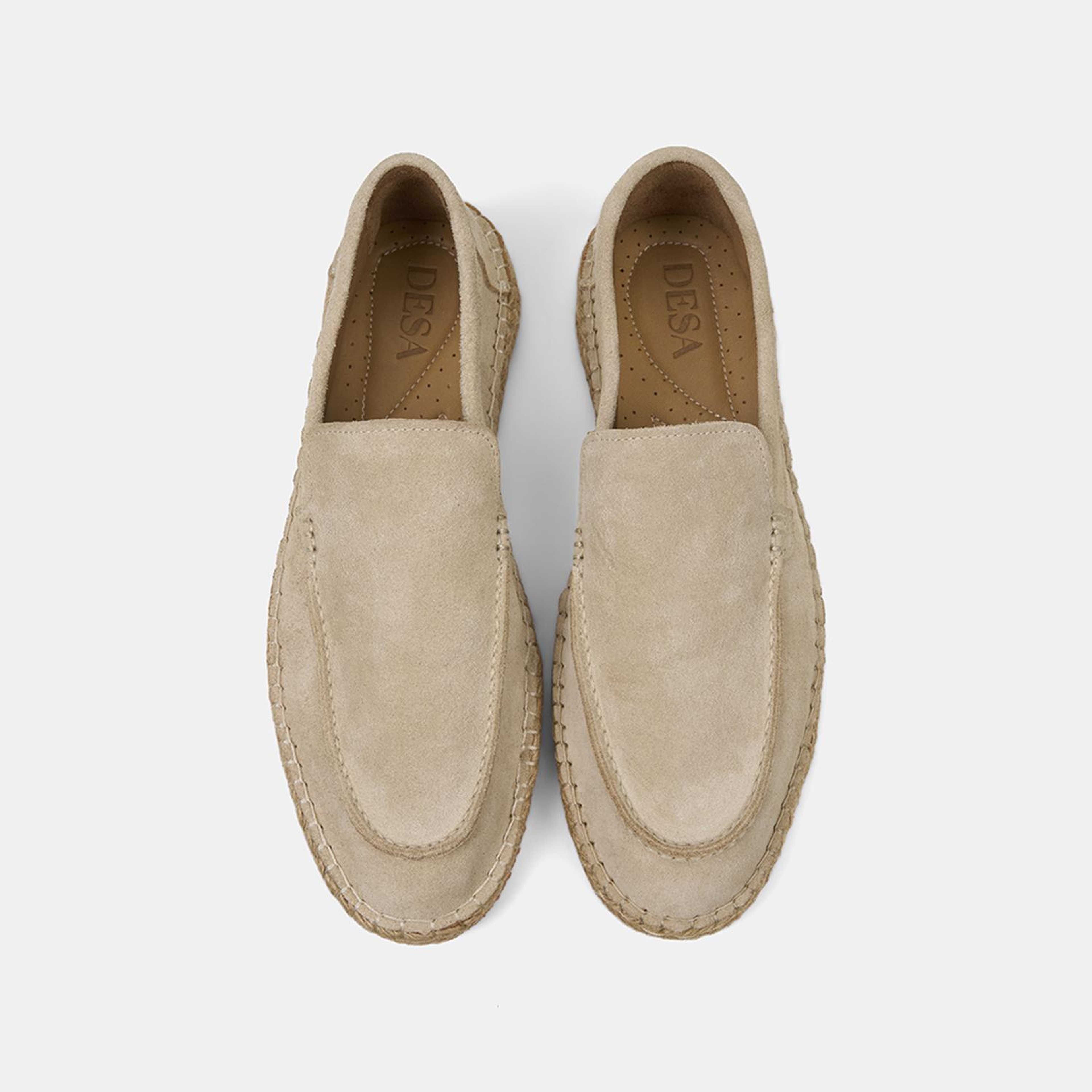 Erkek Bej Spor Süet Deri Espadril