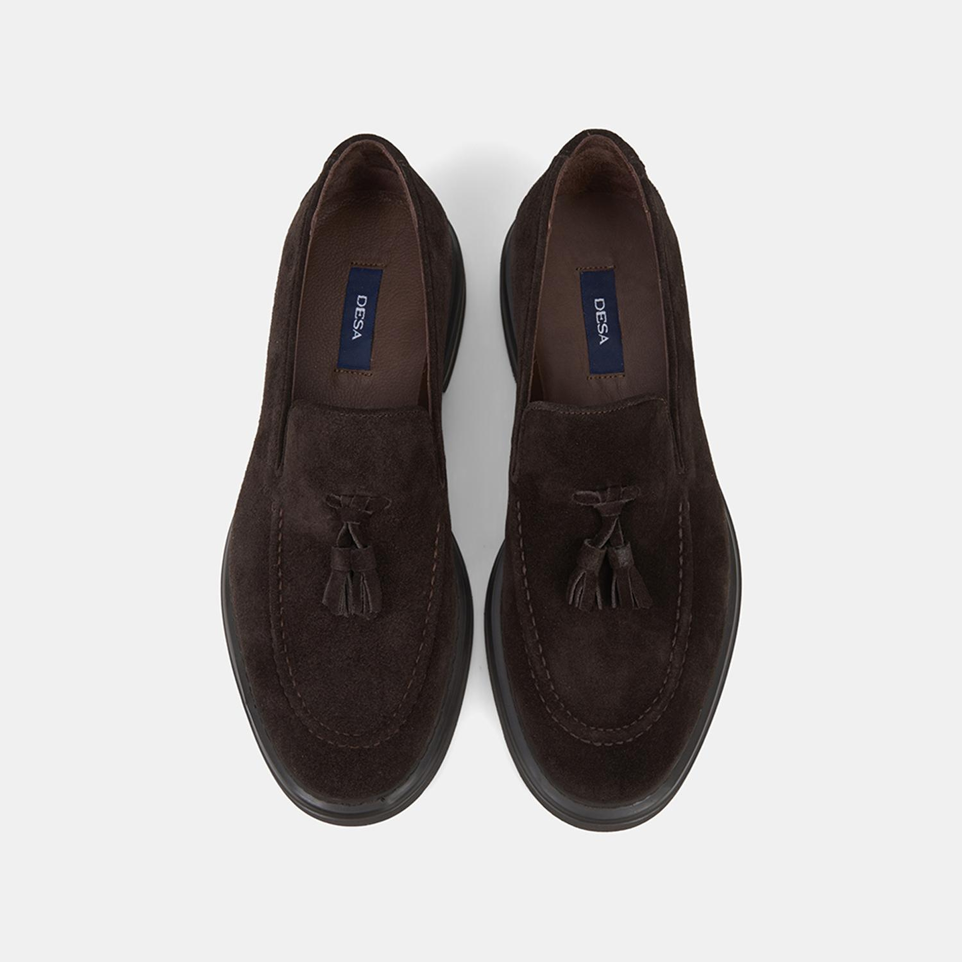 Erkek Kahve Püskül Detaylı Klasik Süet Deri Loafer