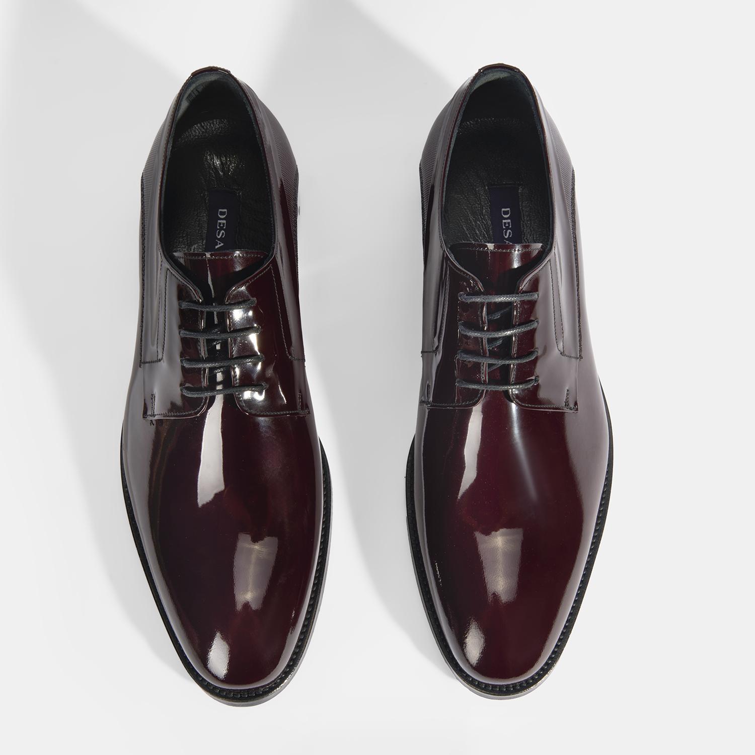 Therese Bordo Erkek Bağcıklı Rugan Klasik Ayakkabı