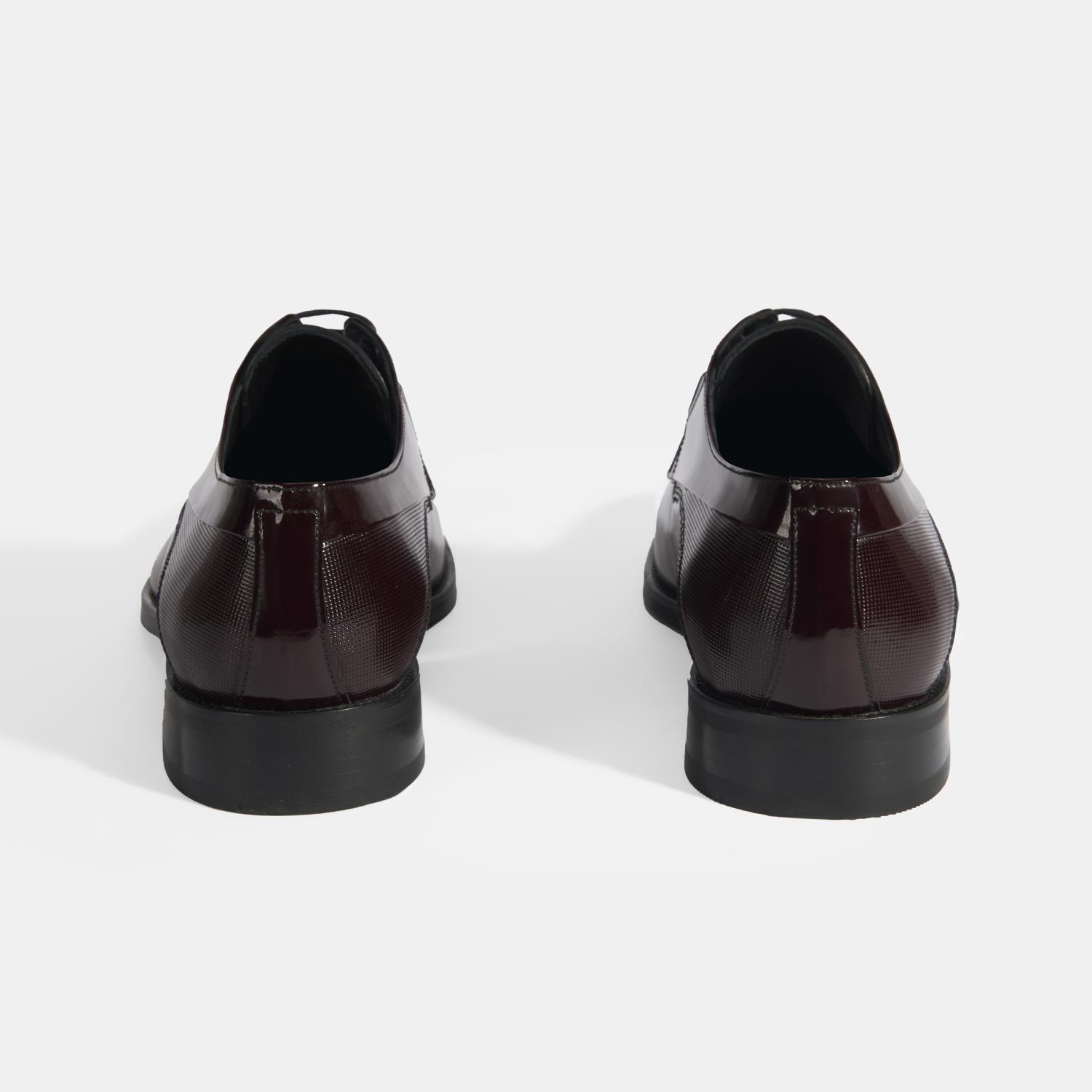 Therese Bordo Erkek Bağcıklı Rugan Klasik Ayakkabı