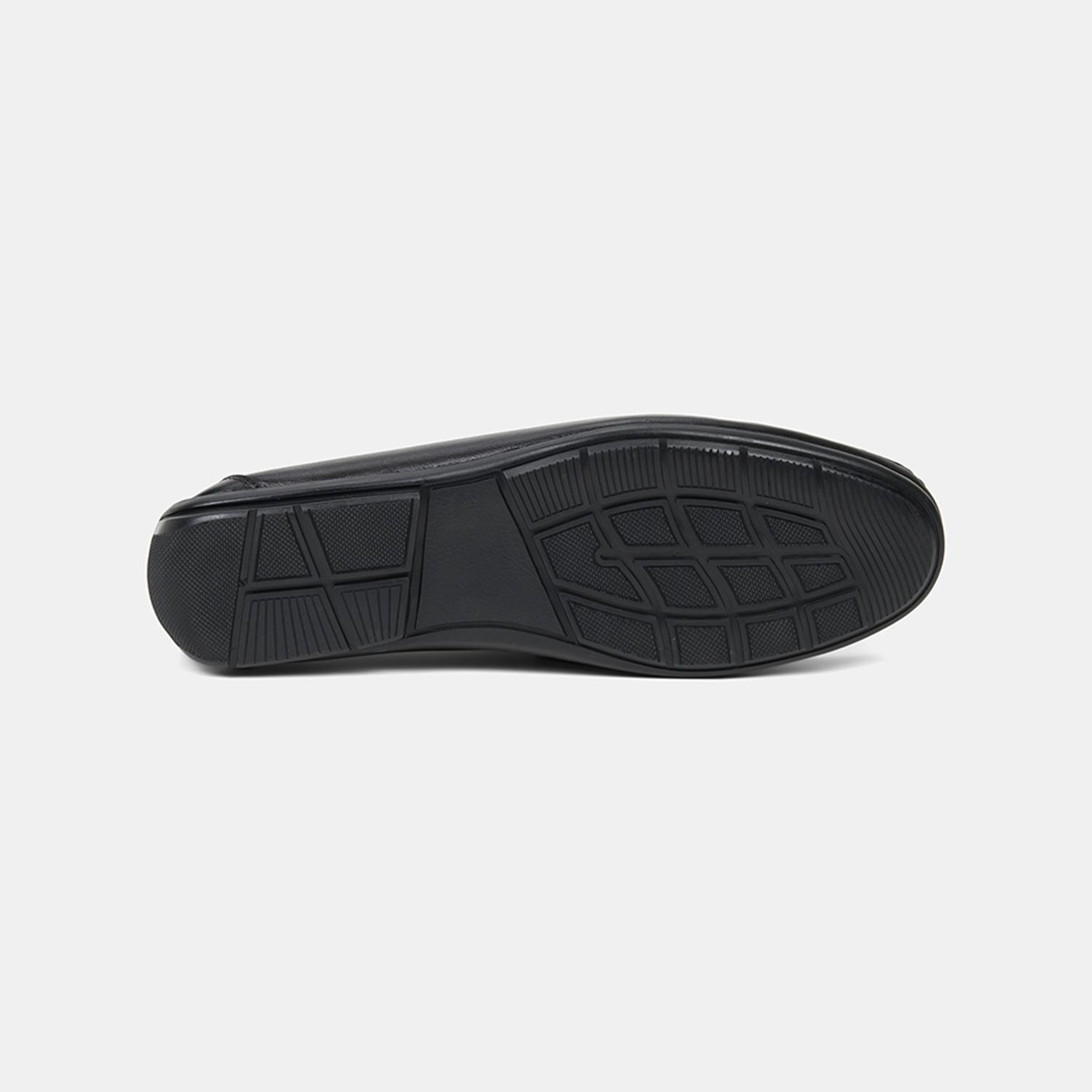Erkek Siyah Metal Detaylı Deri Loafer