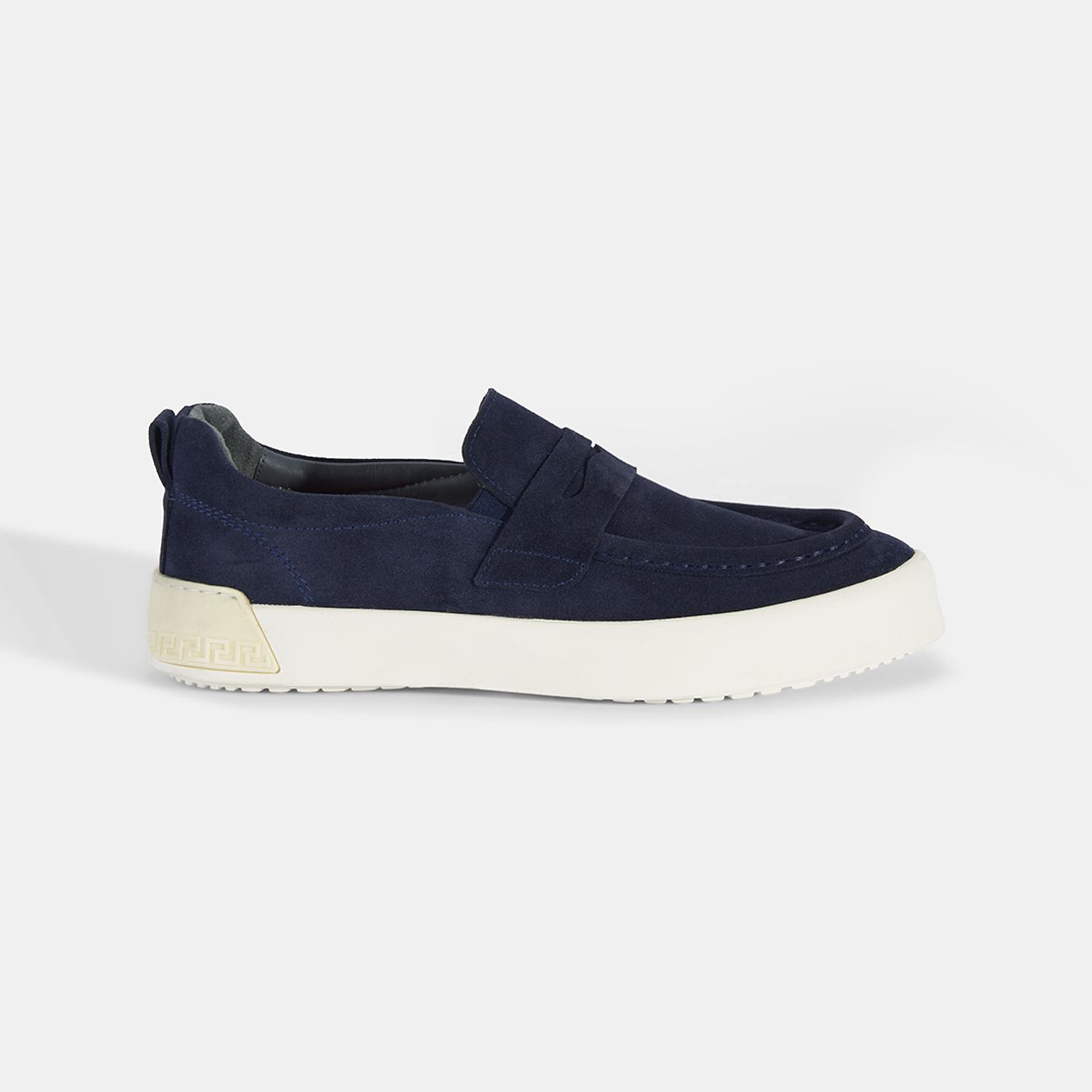 Erkek Lacivert Süet Deri Loafer