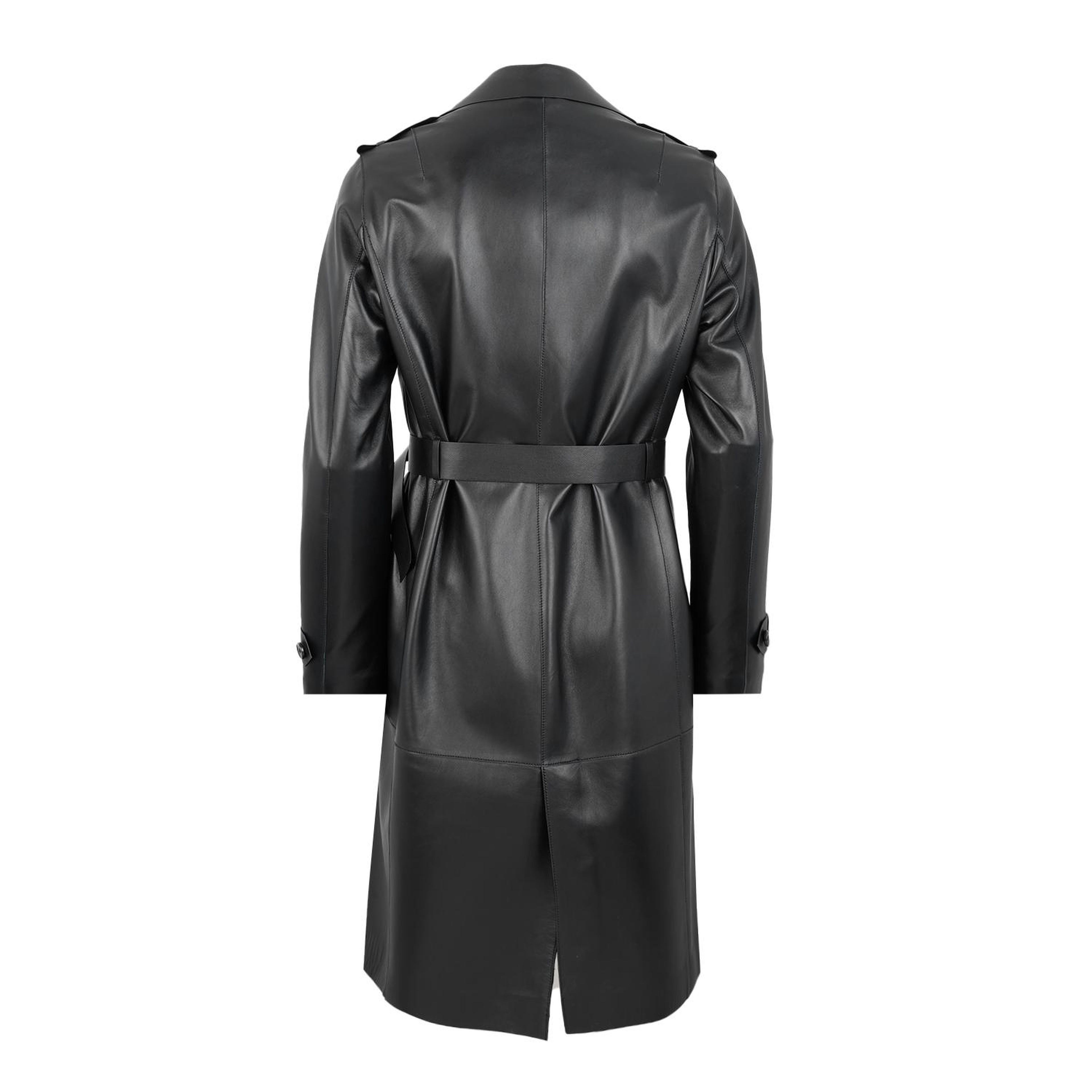 Annily Siyah Kadın Deri Trençkot