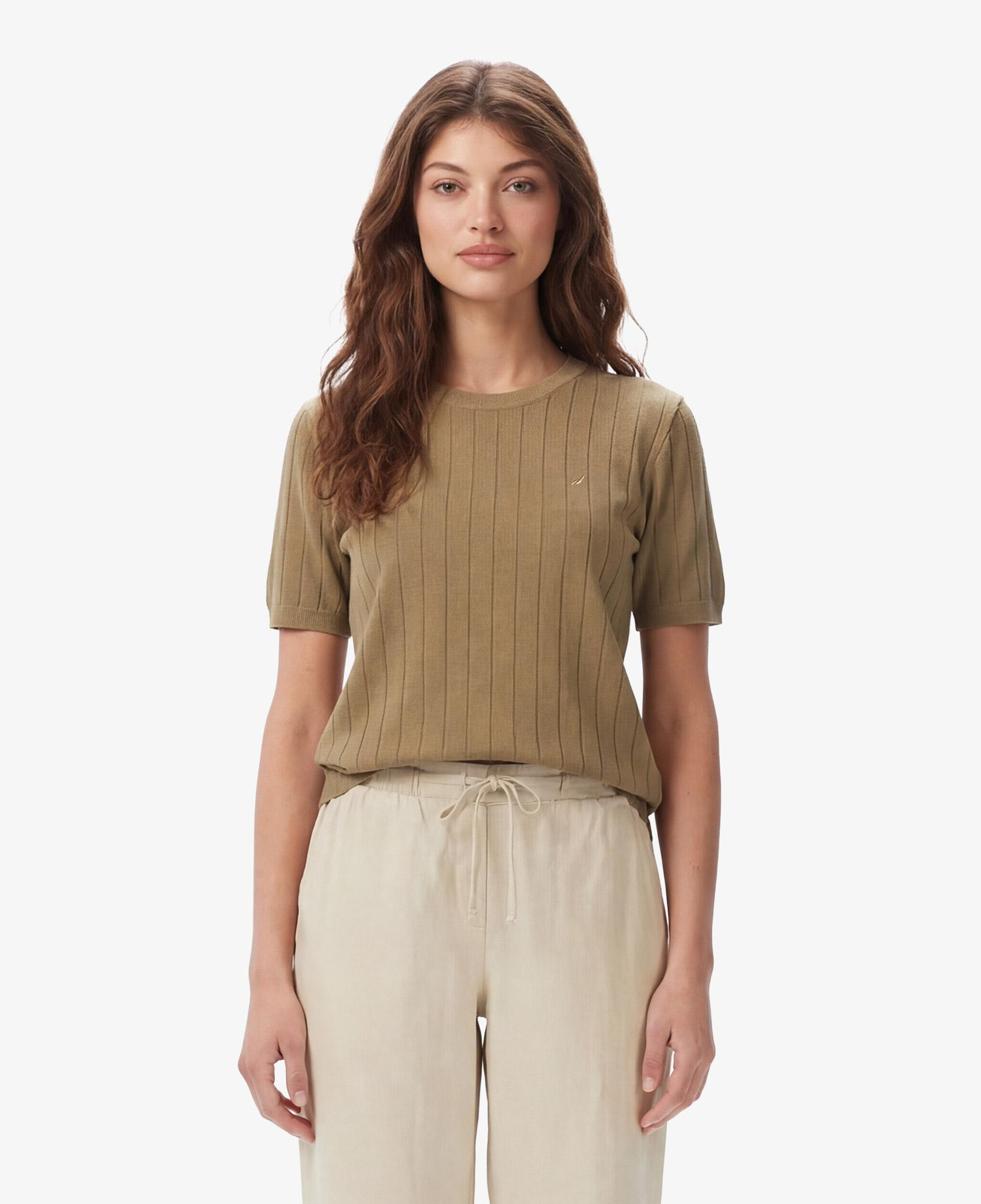 Nautica Kadın Yeşil Slim Fit Triko