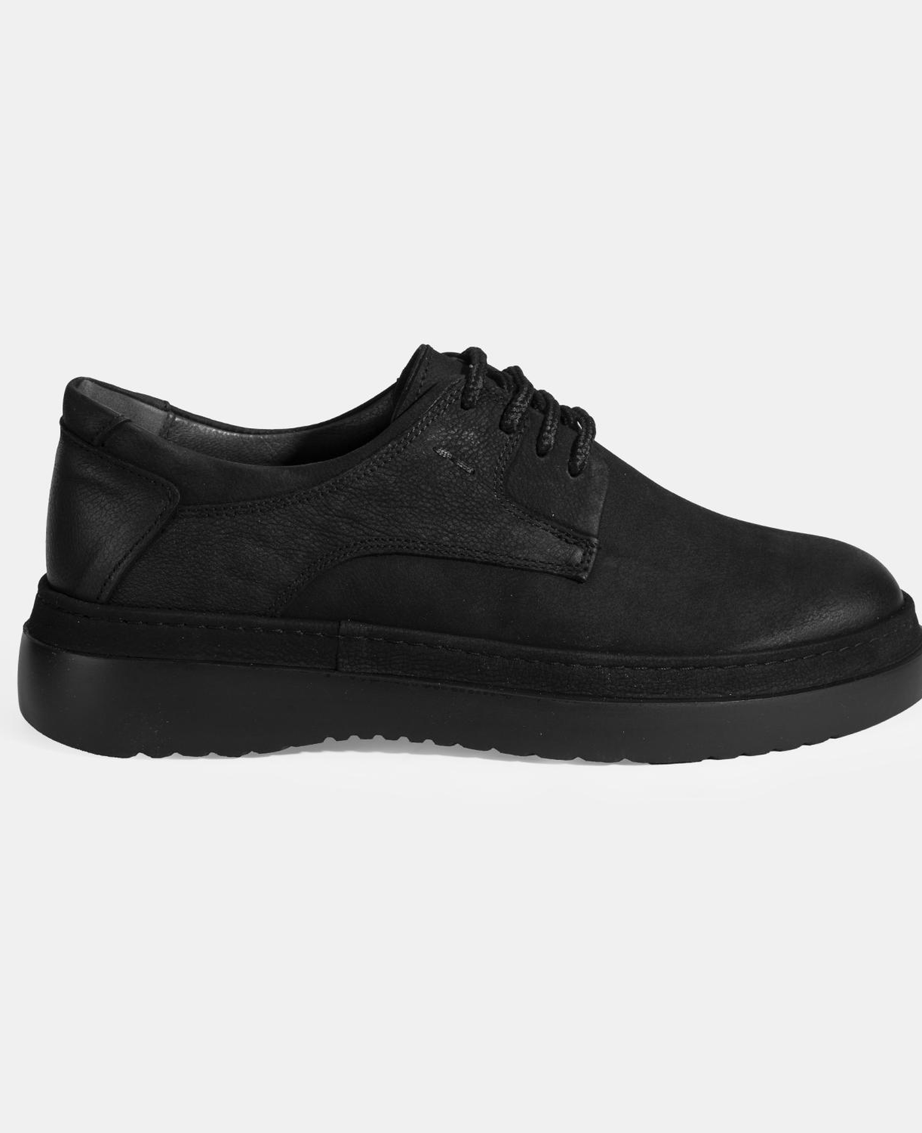 Erkek Siyah Bağcıklı Günlük Nubuk Deri Ayakkabı