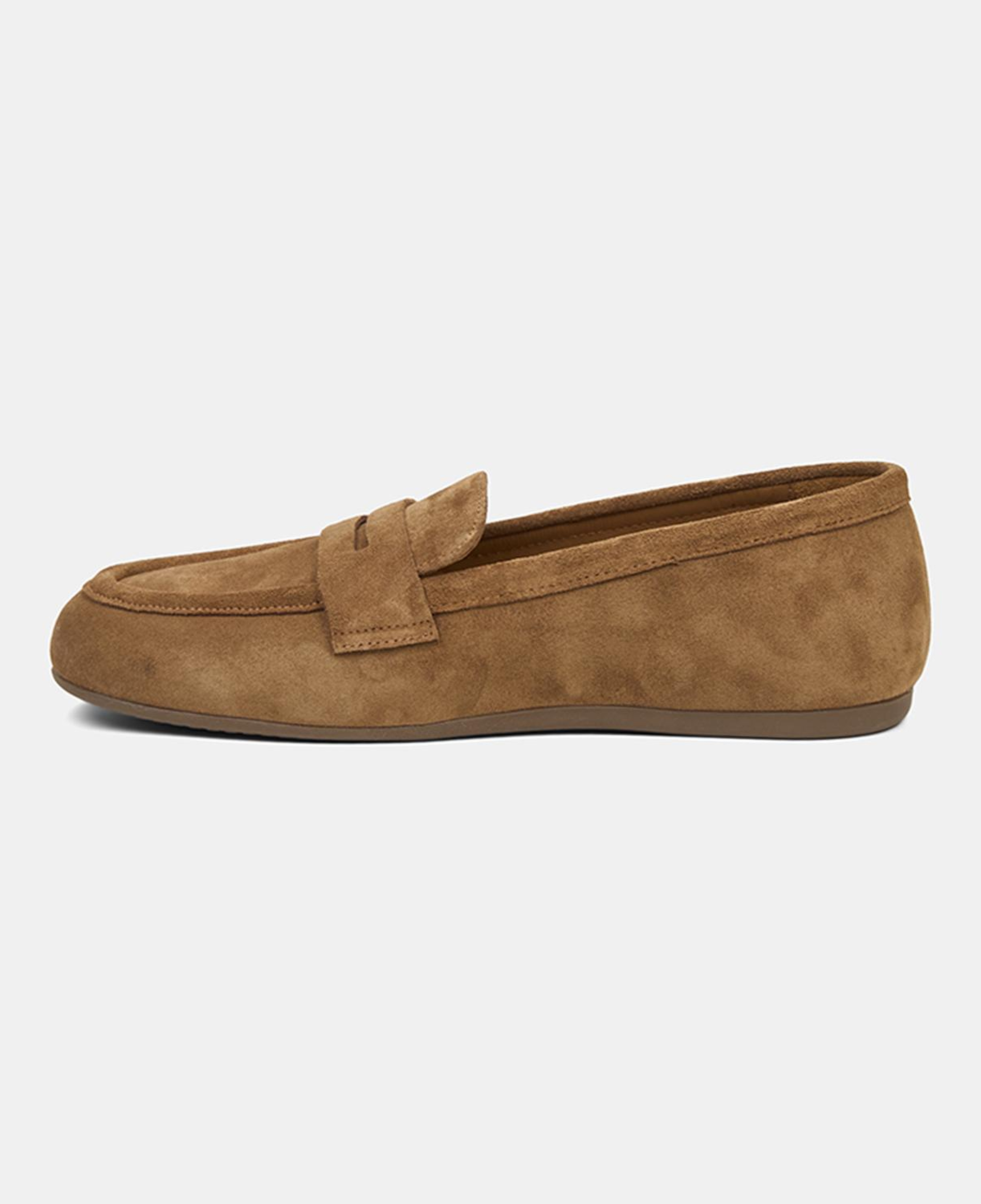 Kadın Taba Metal Detaylı Süet Loafer