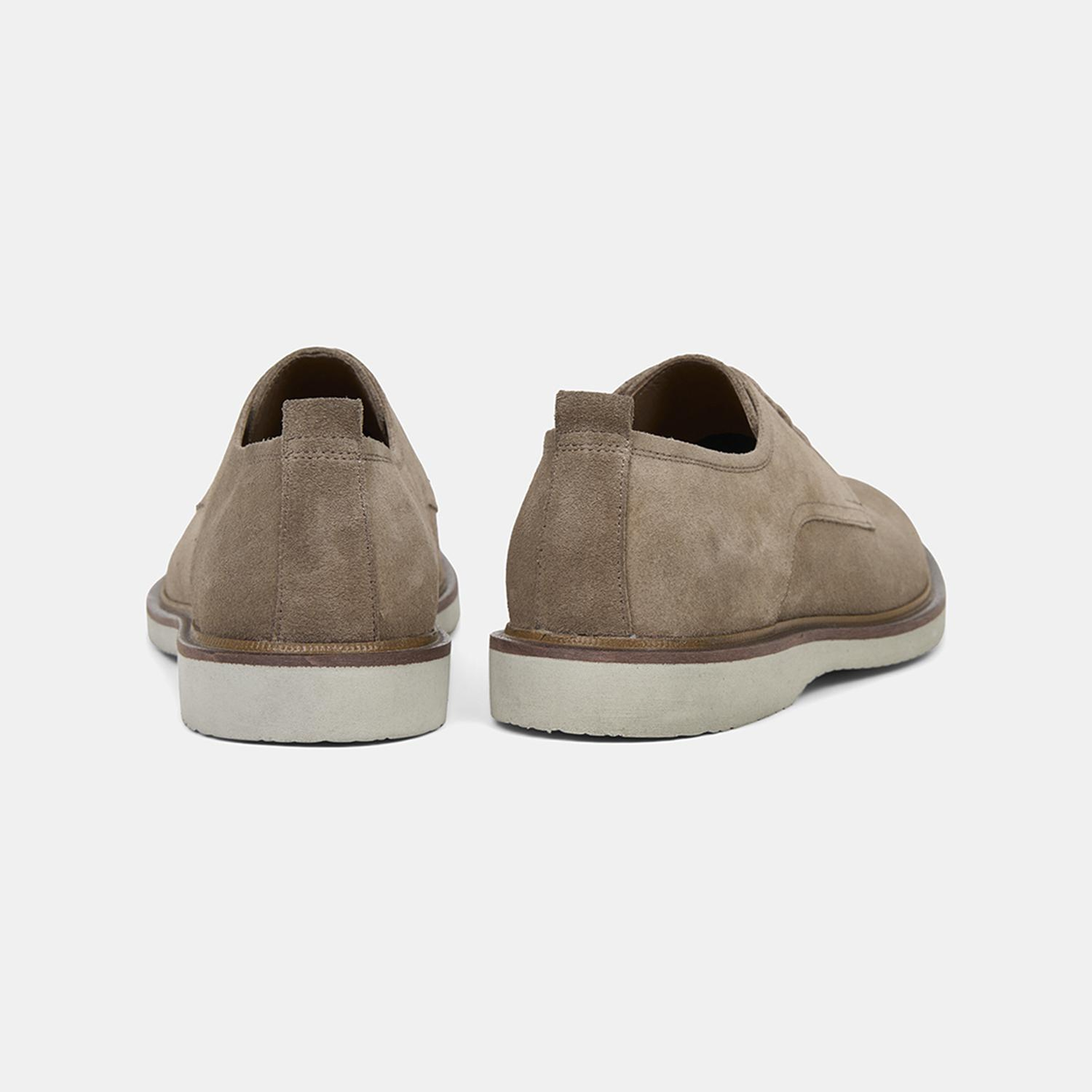 Erkek Bej Bağcıklı Süet Deri Klasik Ayakkabı