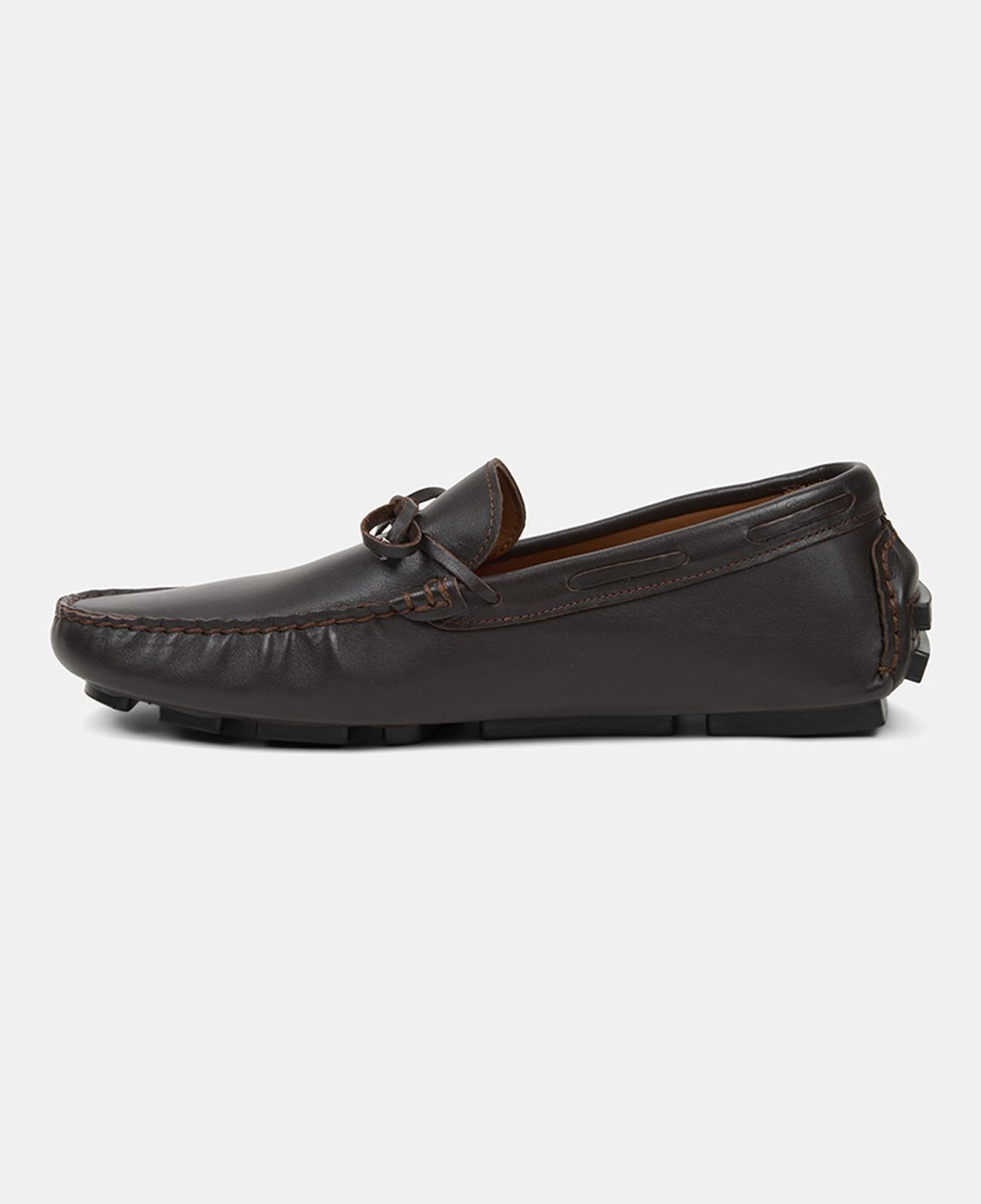 Erkek Kahve Bağcık Detaylı Deri Loafer