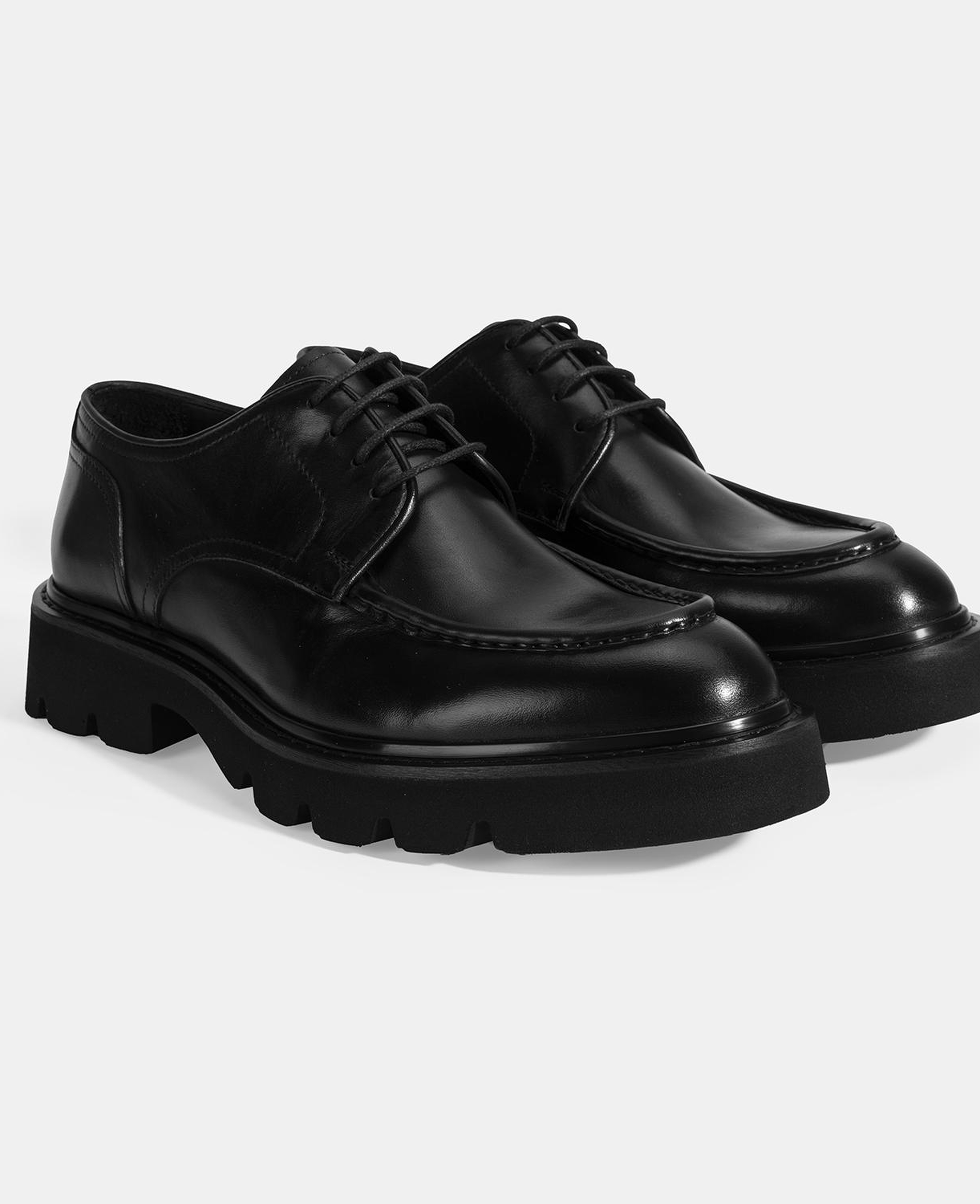 Erkek Siyah Bağcıklı Deri Klasik Ayakkabı