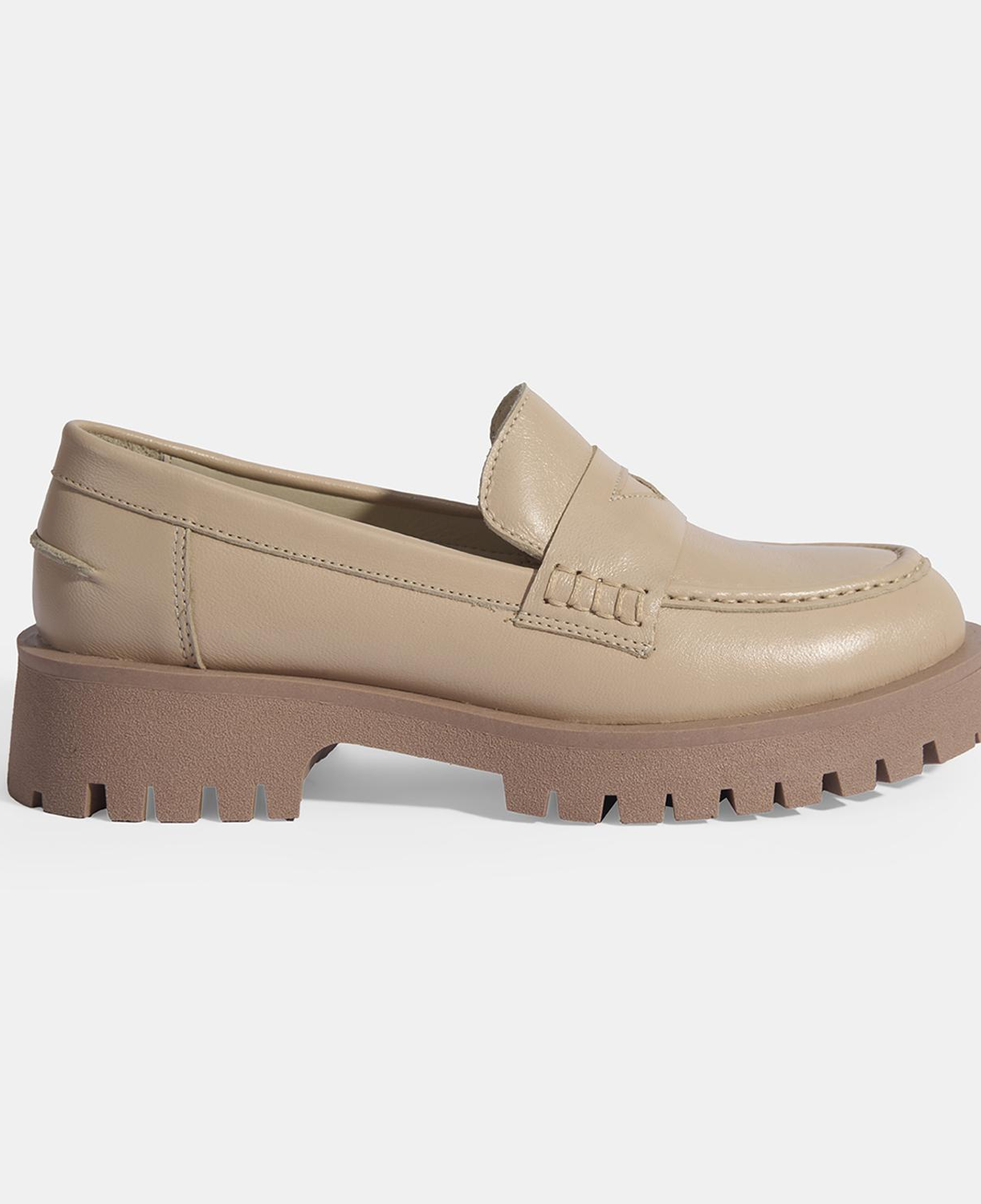 Kadın Taba Slip-On Deri Loafer