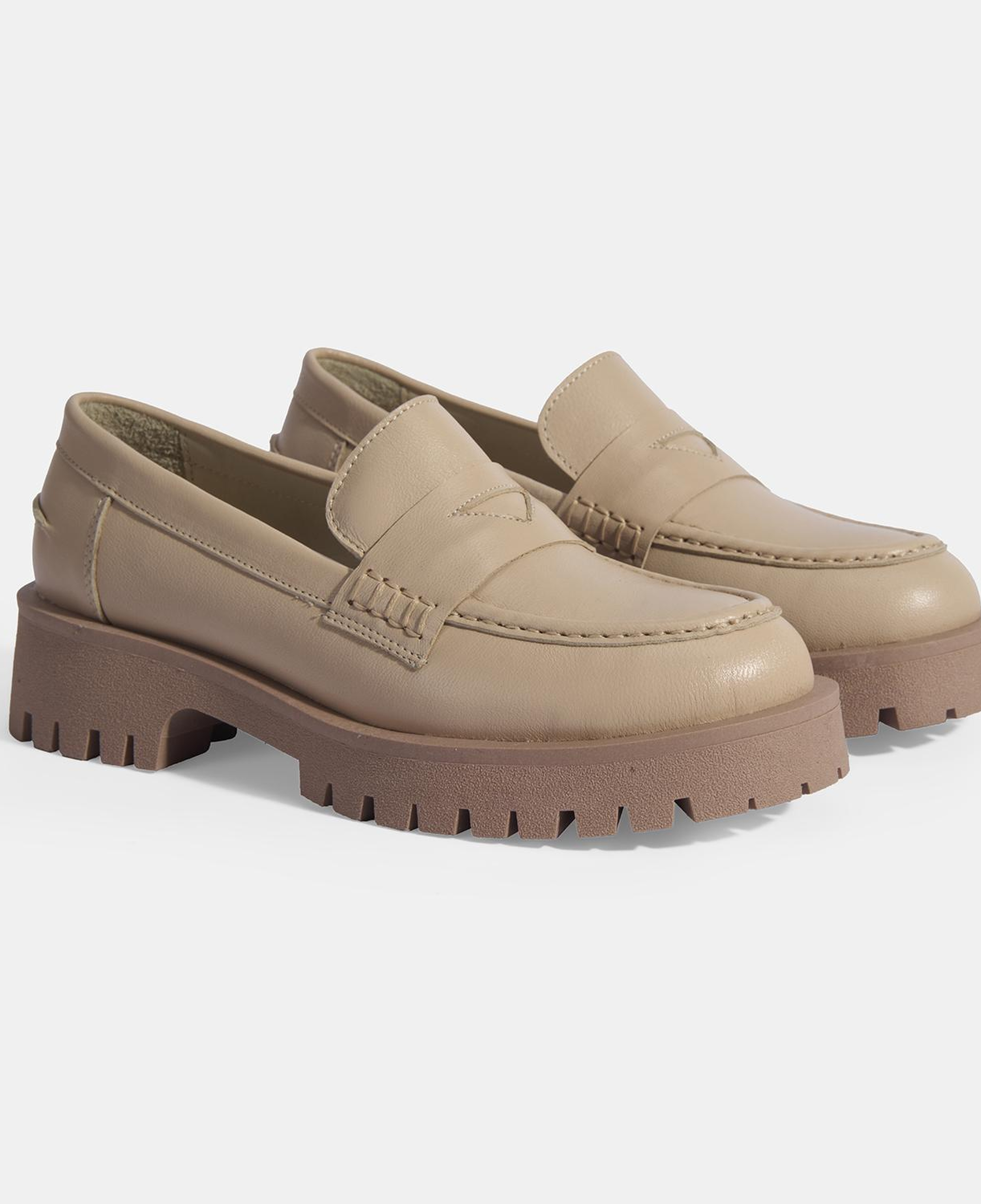 Kadın Taba Slip-On Deri Loafer