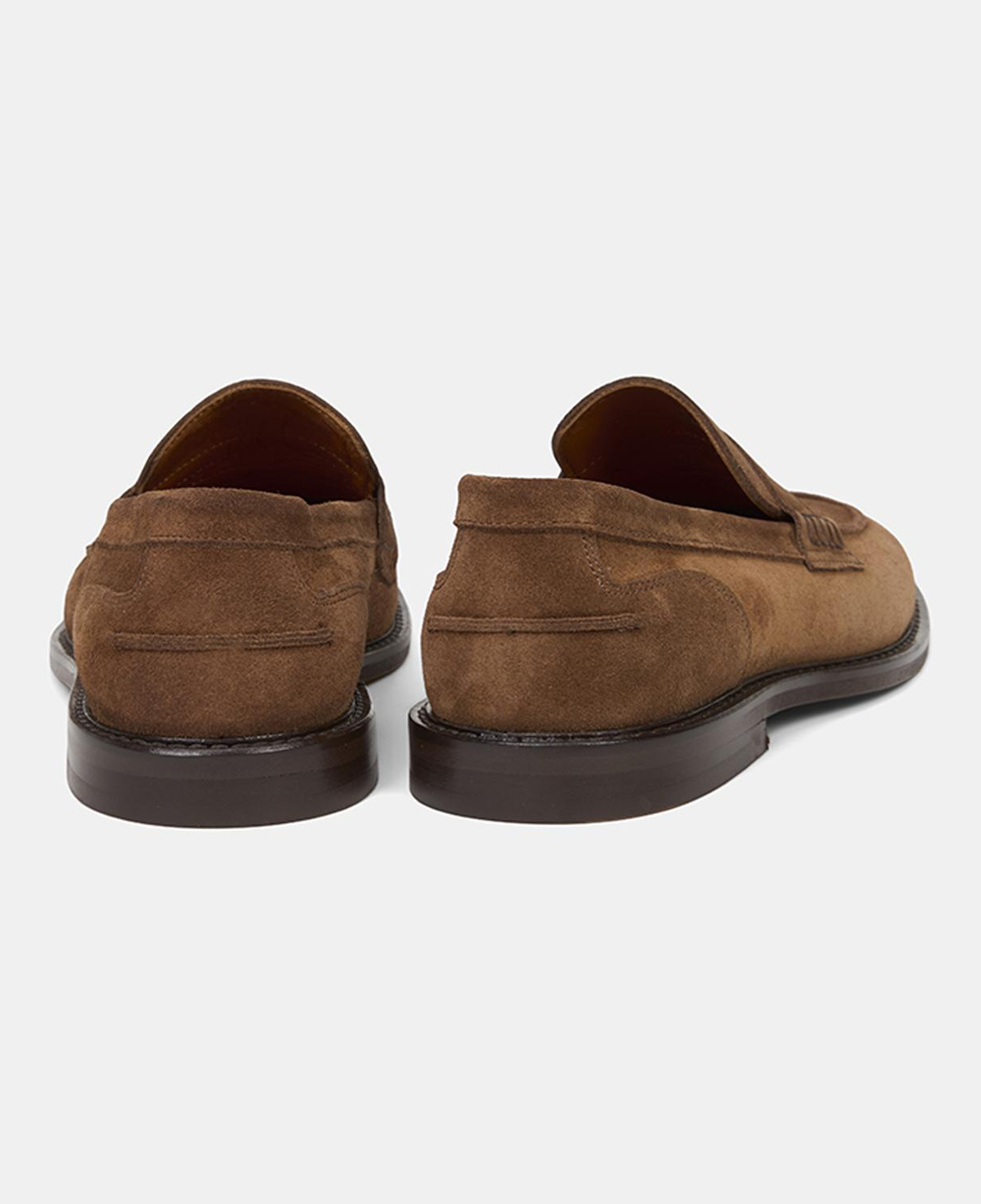 Erkek Taba Dikiş Detaylı Süet Deri Loafer