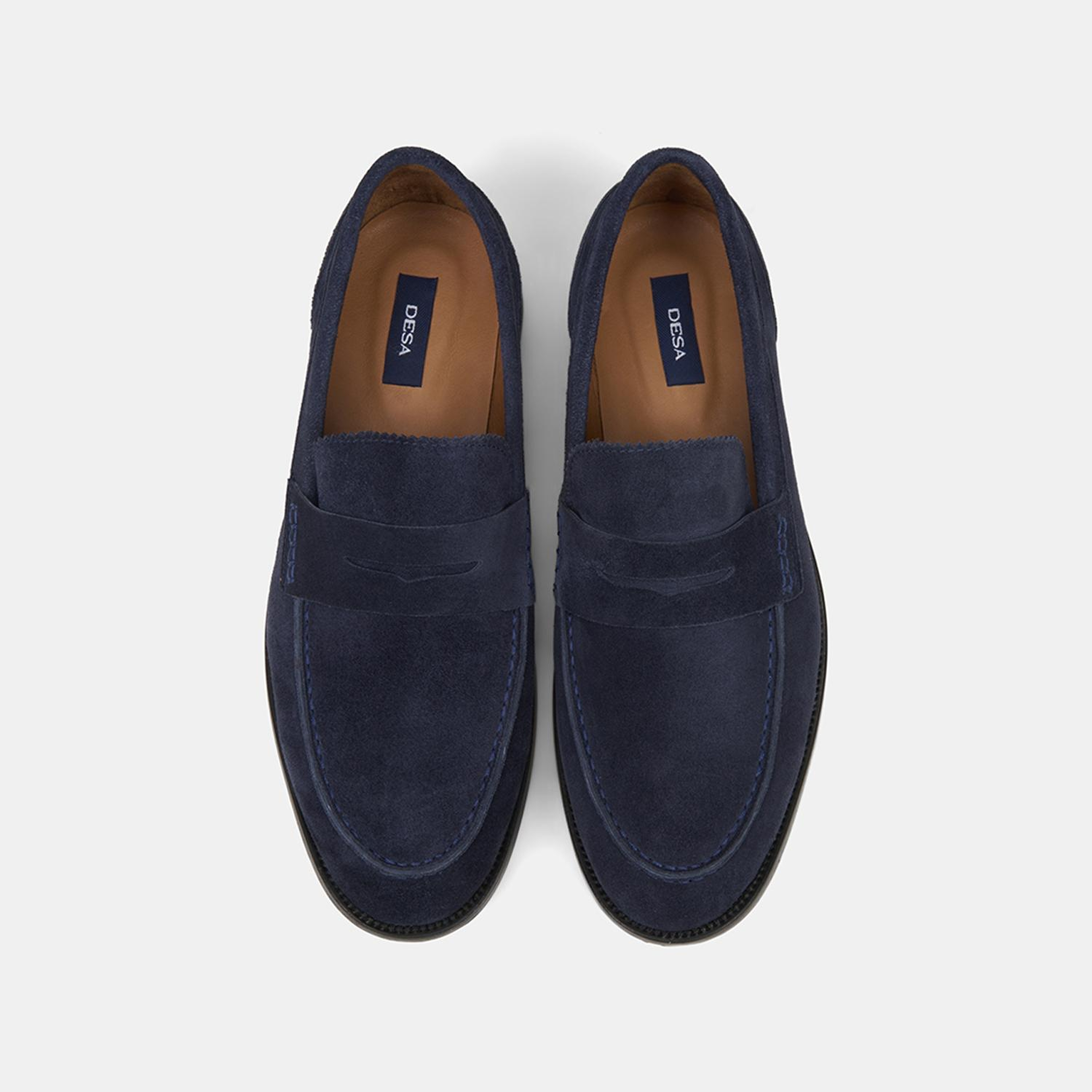 Erkek Lacivert Klasik Süet Deri Loafer