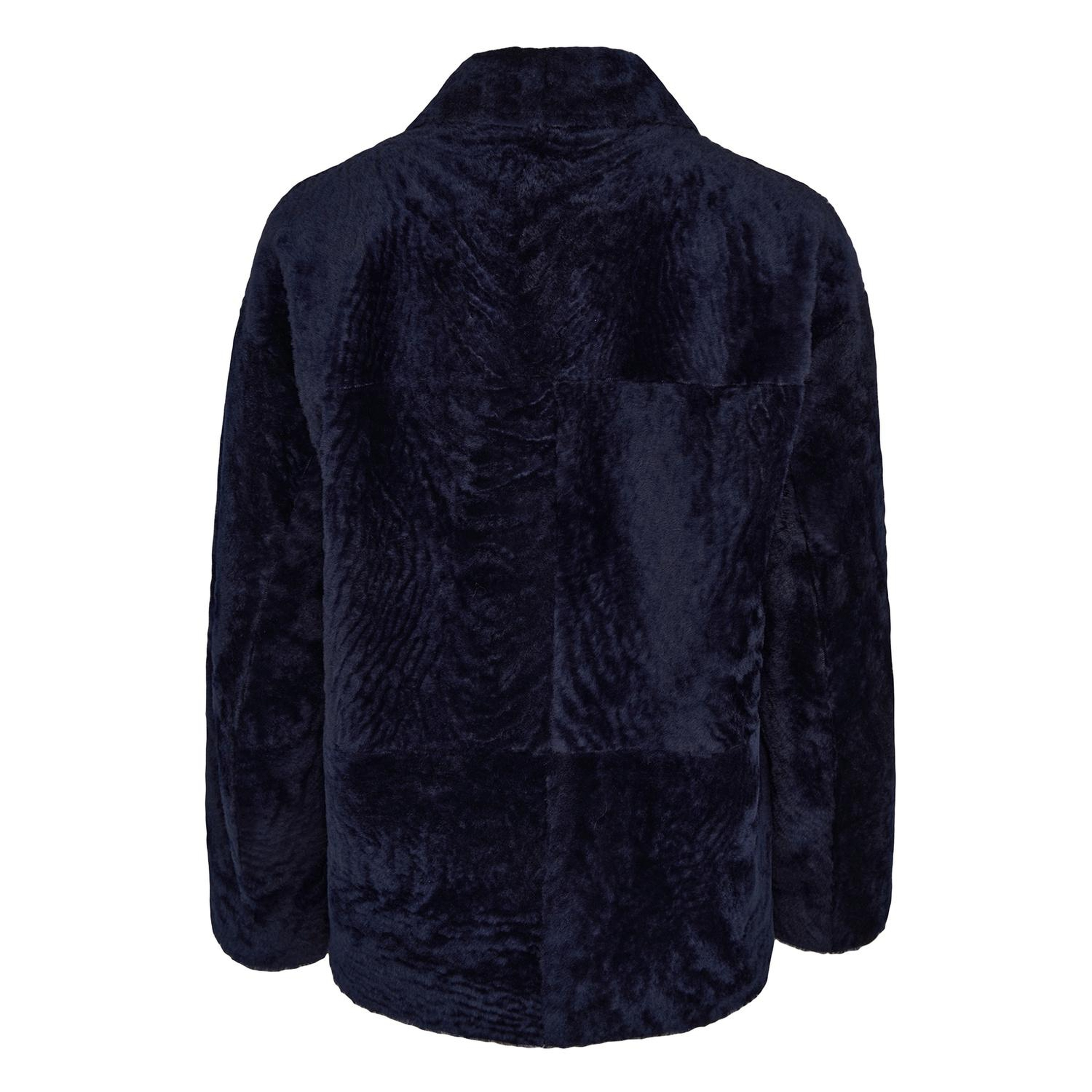 Sarah Mavi Kadın Kürk Kaban