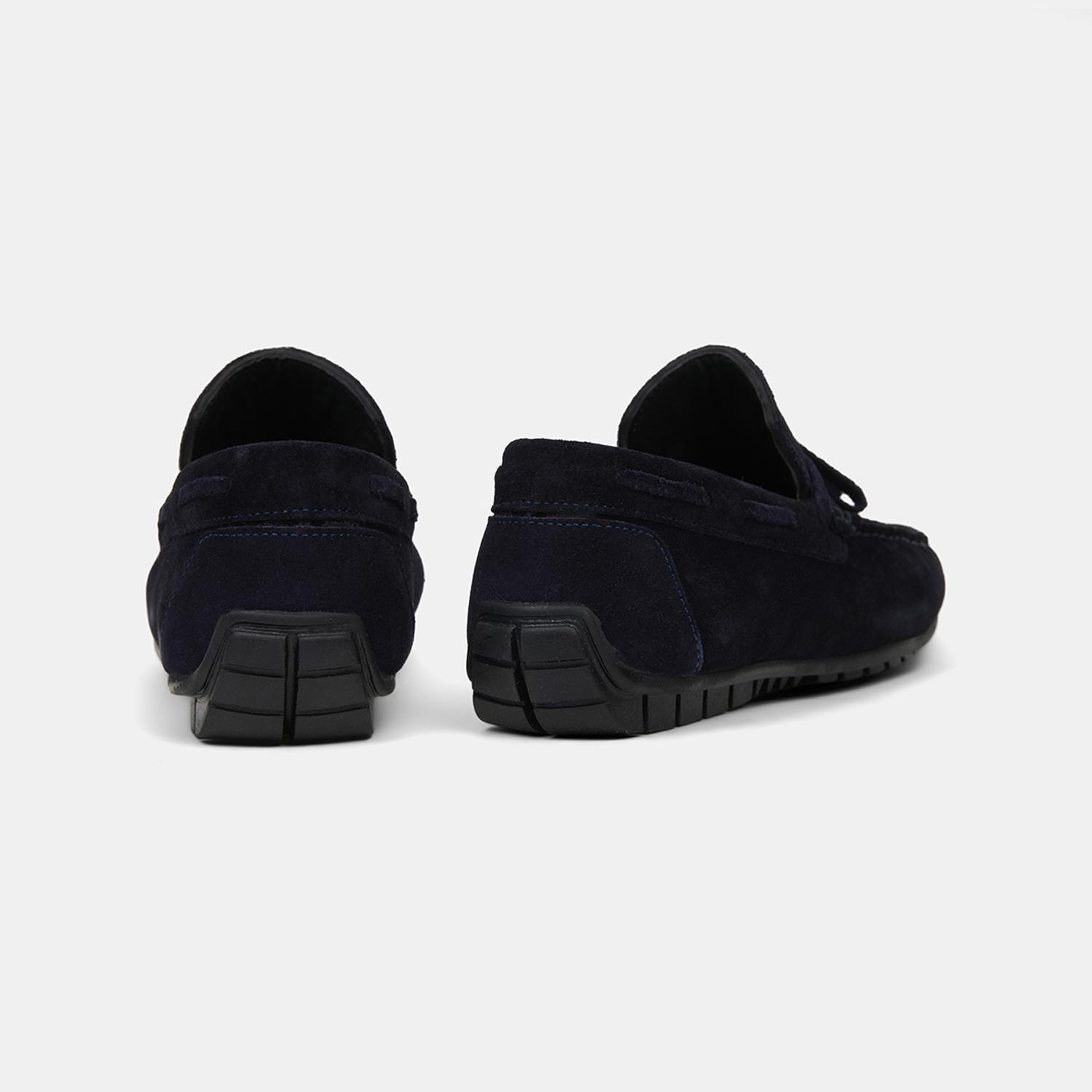 Erkek Lacivert Bağcık Detaylı Süet Loafer