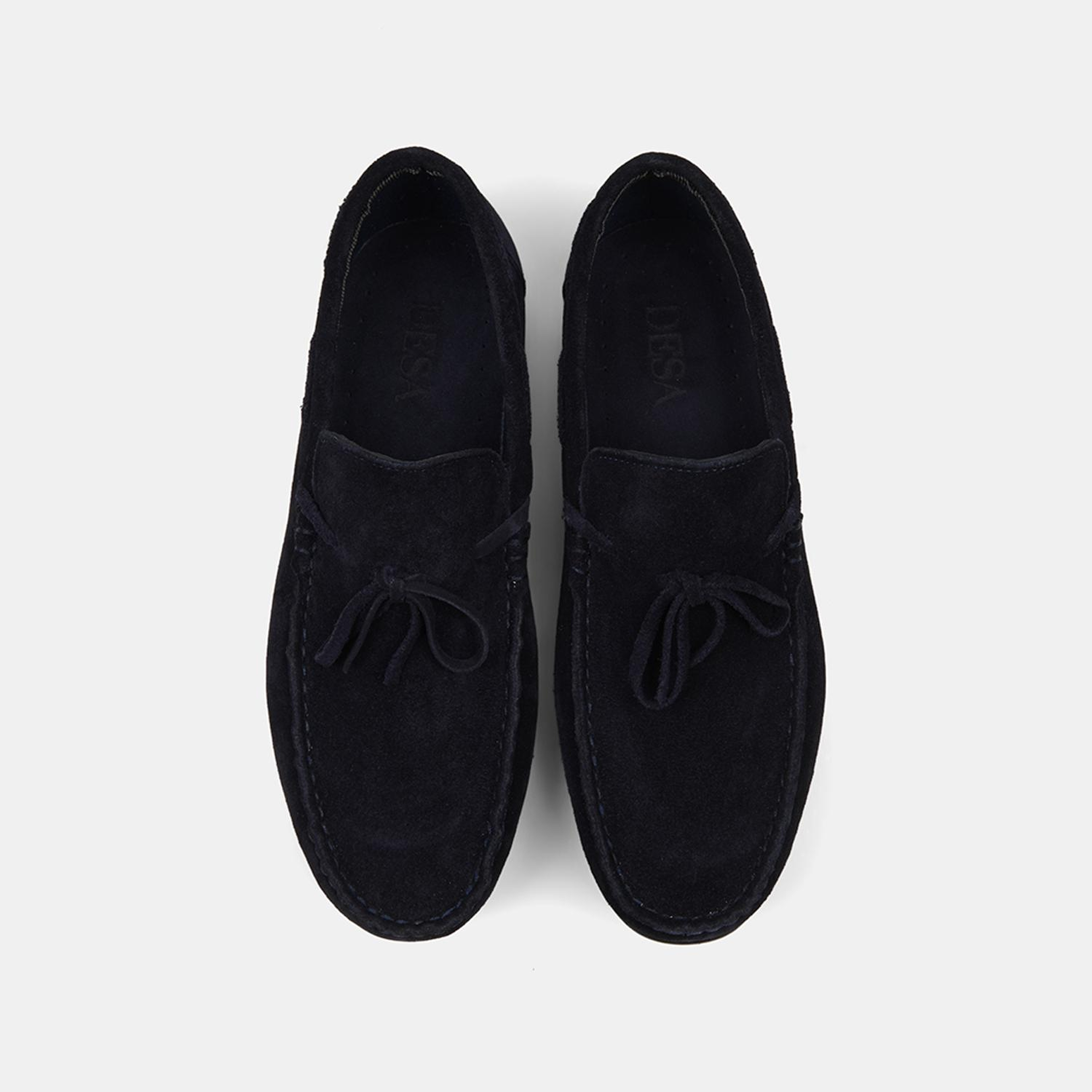 Erkek Lacivert Bağcık Detaylı Süet Loafer