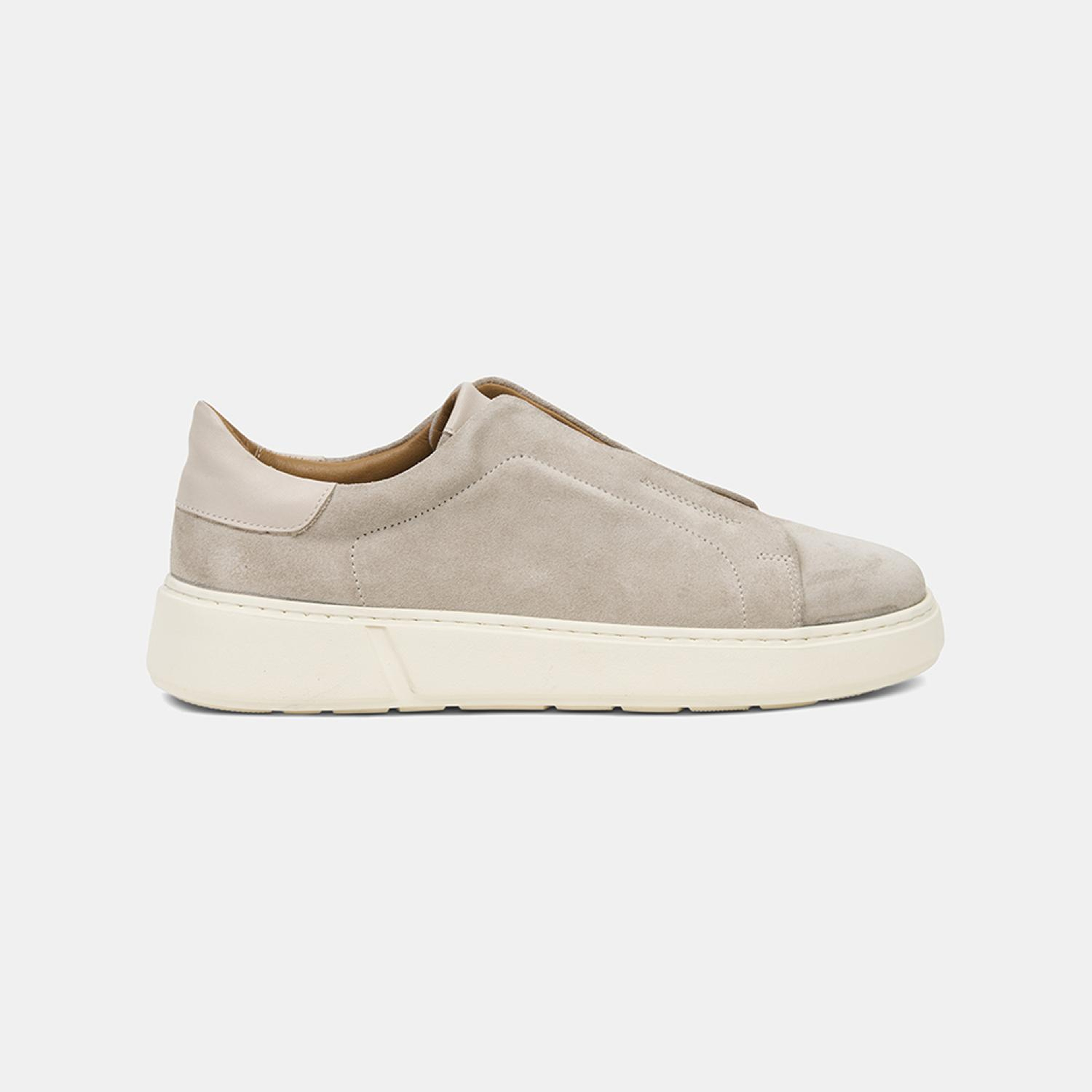 Erkek Bej İçten Lastikli Süet Günlük Ayakkabı