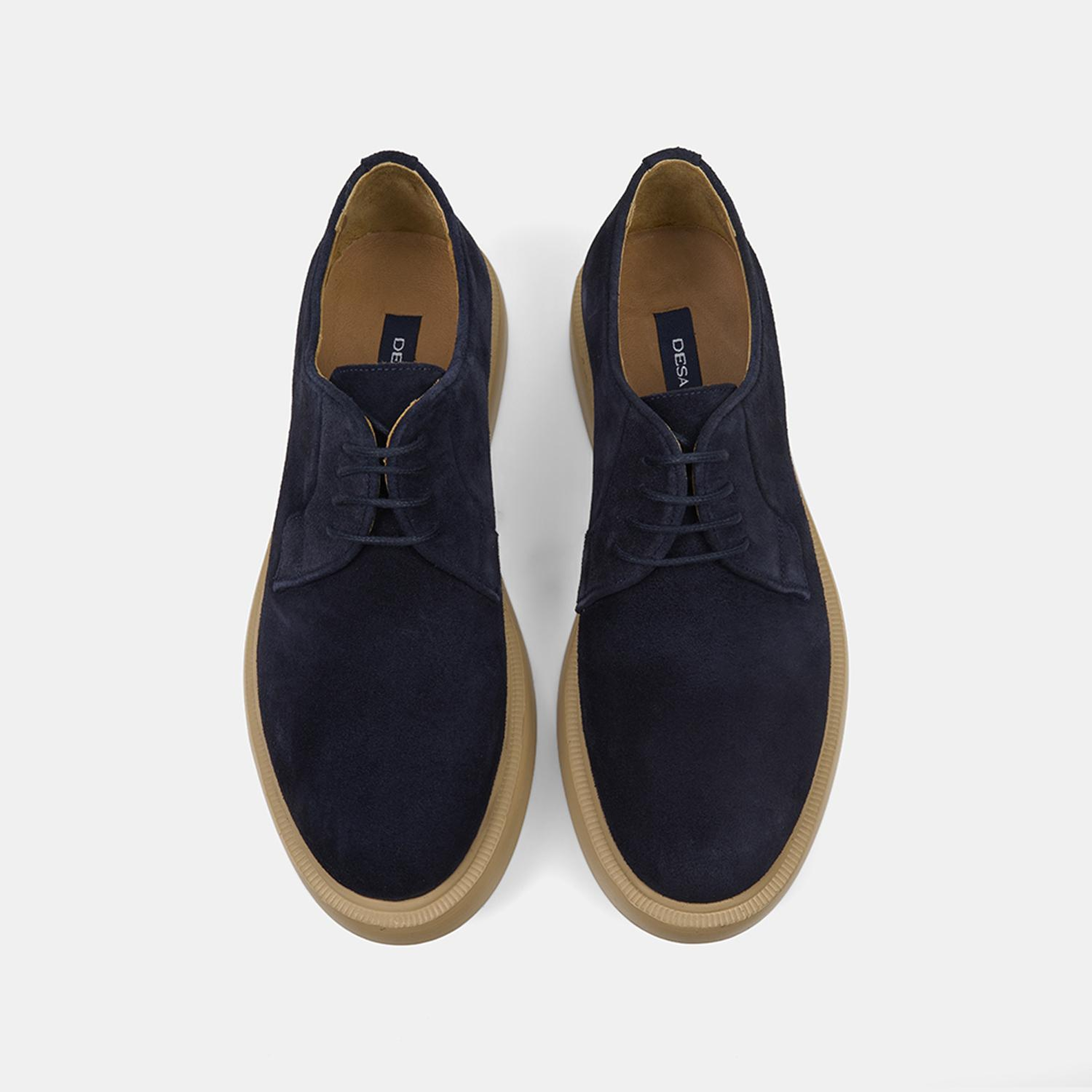 Erkek Lacivert Bağcıklı Süet Klasik Ayakkabı